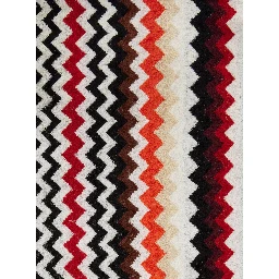 multicolor Hooded bathrobe with all-over Zig-Zag motif in cotton home