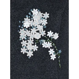 Cami grey Dress with all-over floral application in wool for women