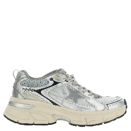 Lightstar Grey Low Top Sneakers with Logo Patch on the Tongue and Star Patch on the Side in Leather and Fabric Woman