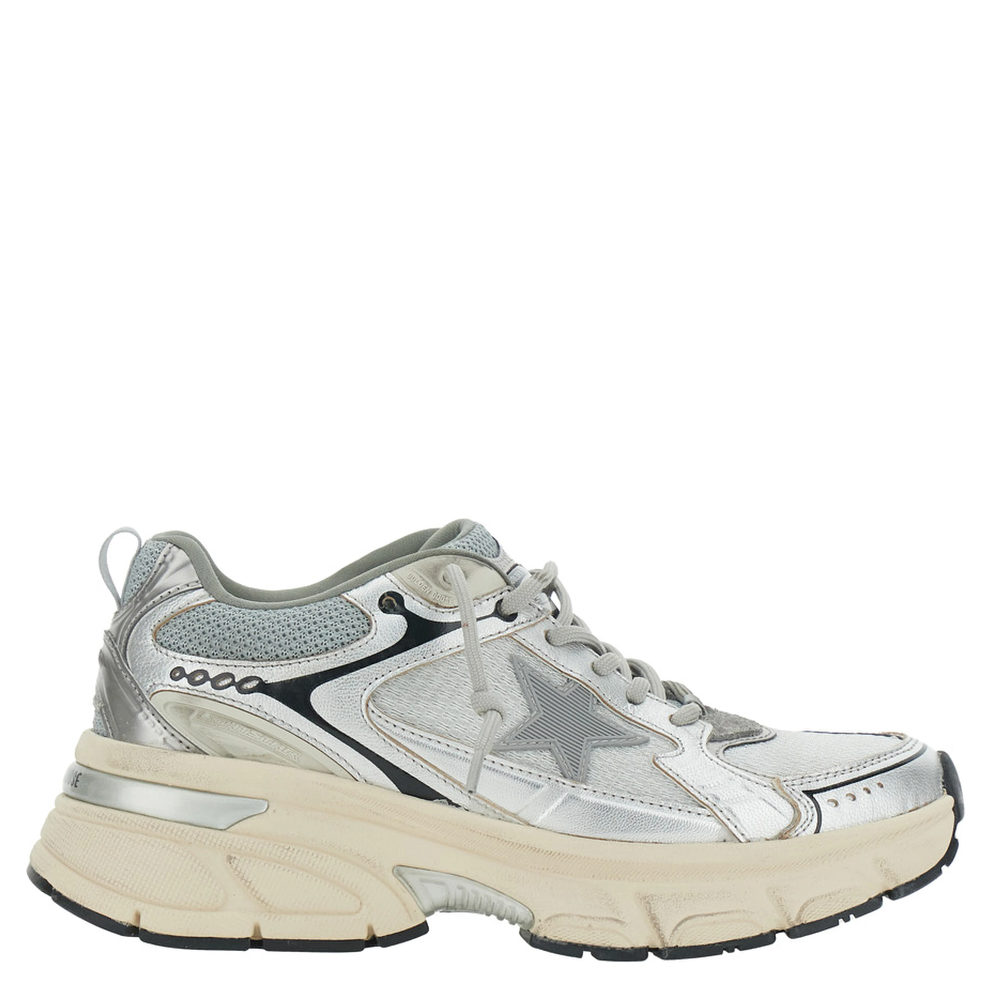 Lightstar Grey Low Top Sneakers with Logo Patch on the Tongue and Star Patch on the Side in Leather and Fabric Woman