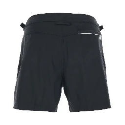 Black Swim Shorts with Side Buckled Strap Details in Tech Fabric Man