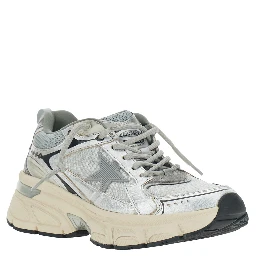 Lightstar Grey Low Top Sneakers with Logo Patch on the Tongue and Star Patch on the Side in Leather and Fabric Woman