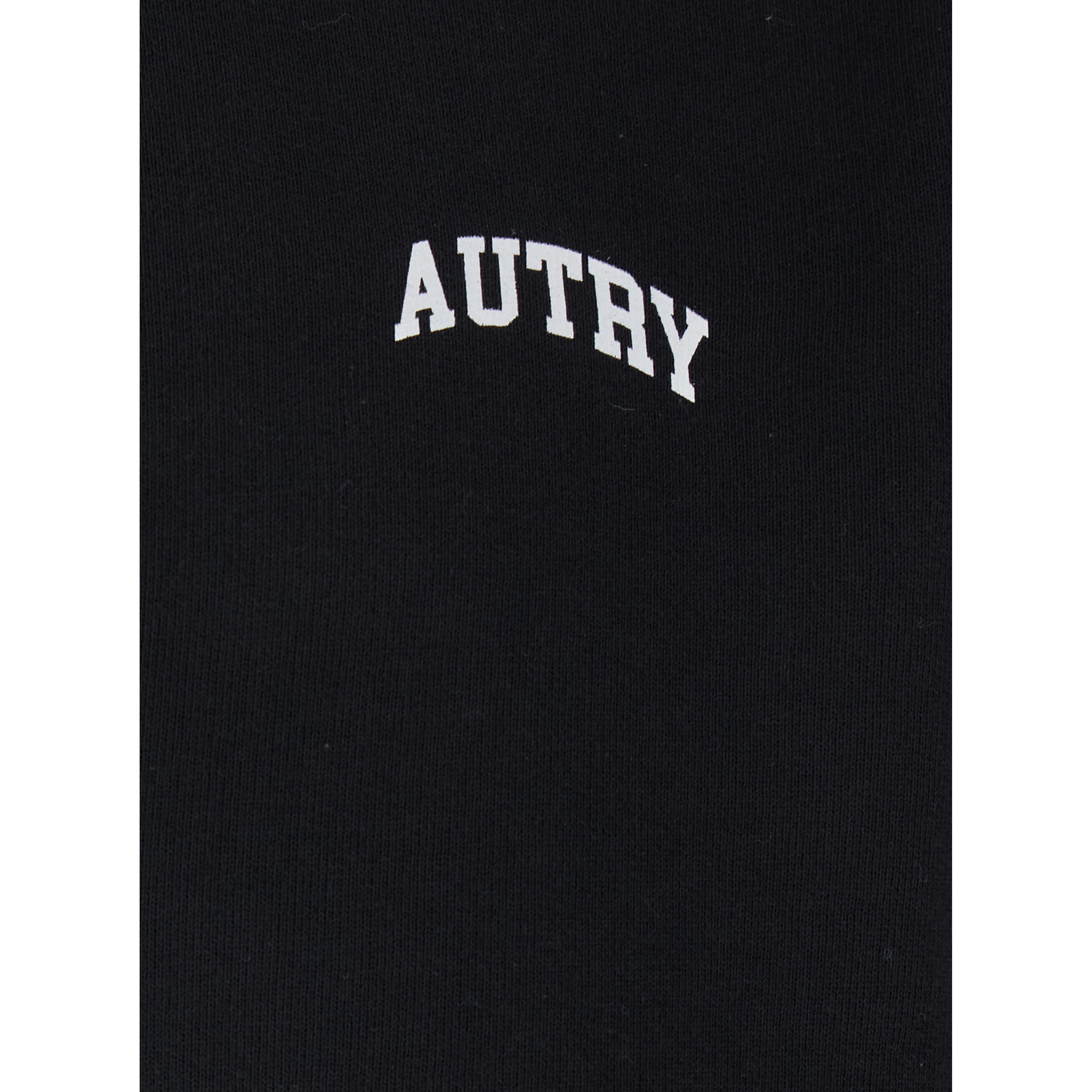 Black Polo Collar Sweatshirt with Front Logo in Cotton for Men