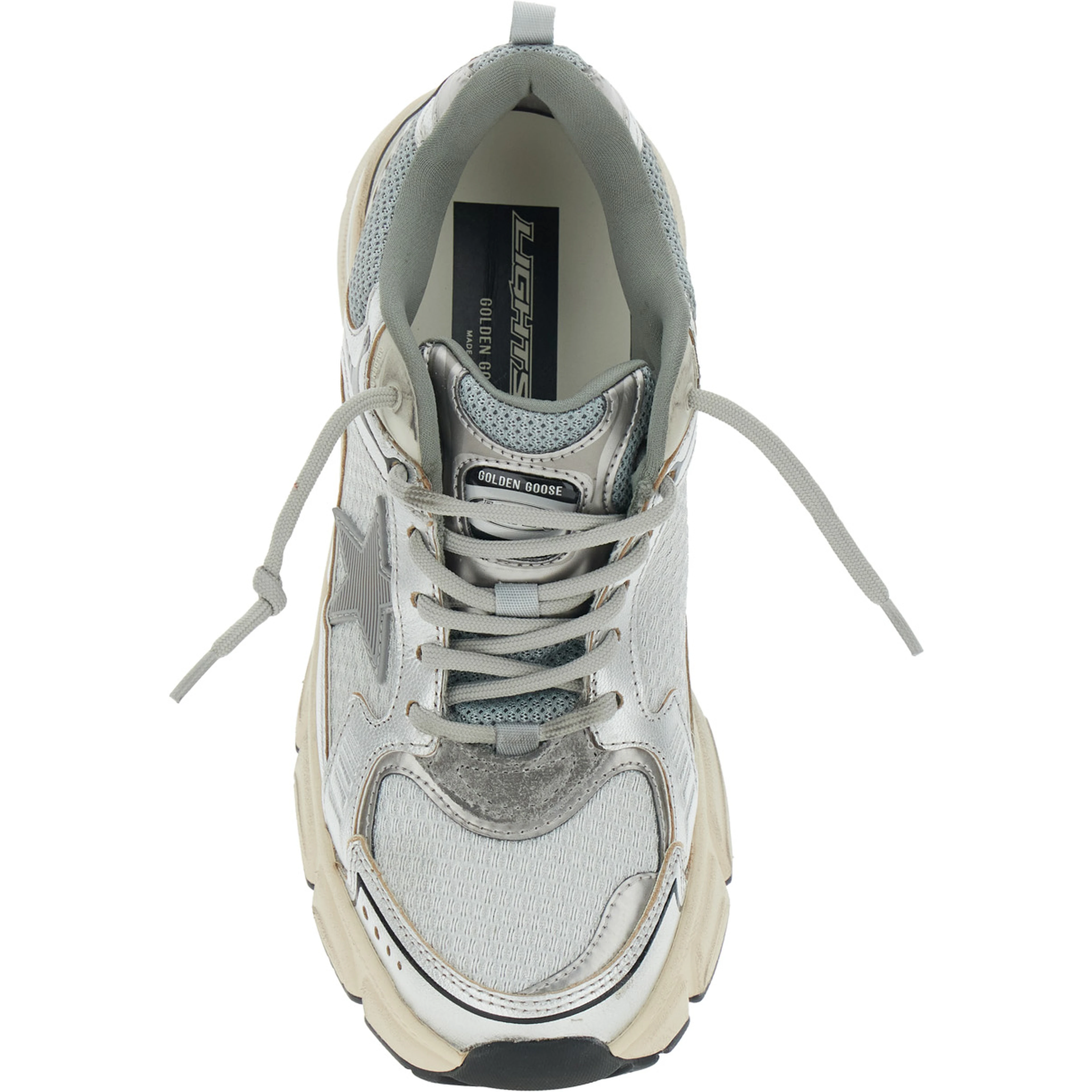Lightstar Grey Low Top Sneakers with Logo Patch on the Tongue and Star Patch on the Side in Leather and Fabric Woman