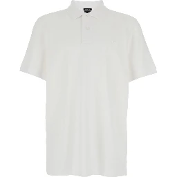 White Polo with Button Closure in Cotton Man