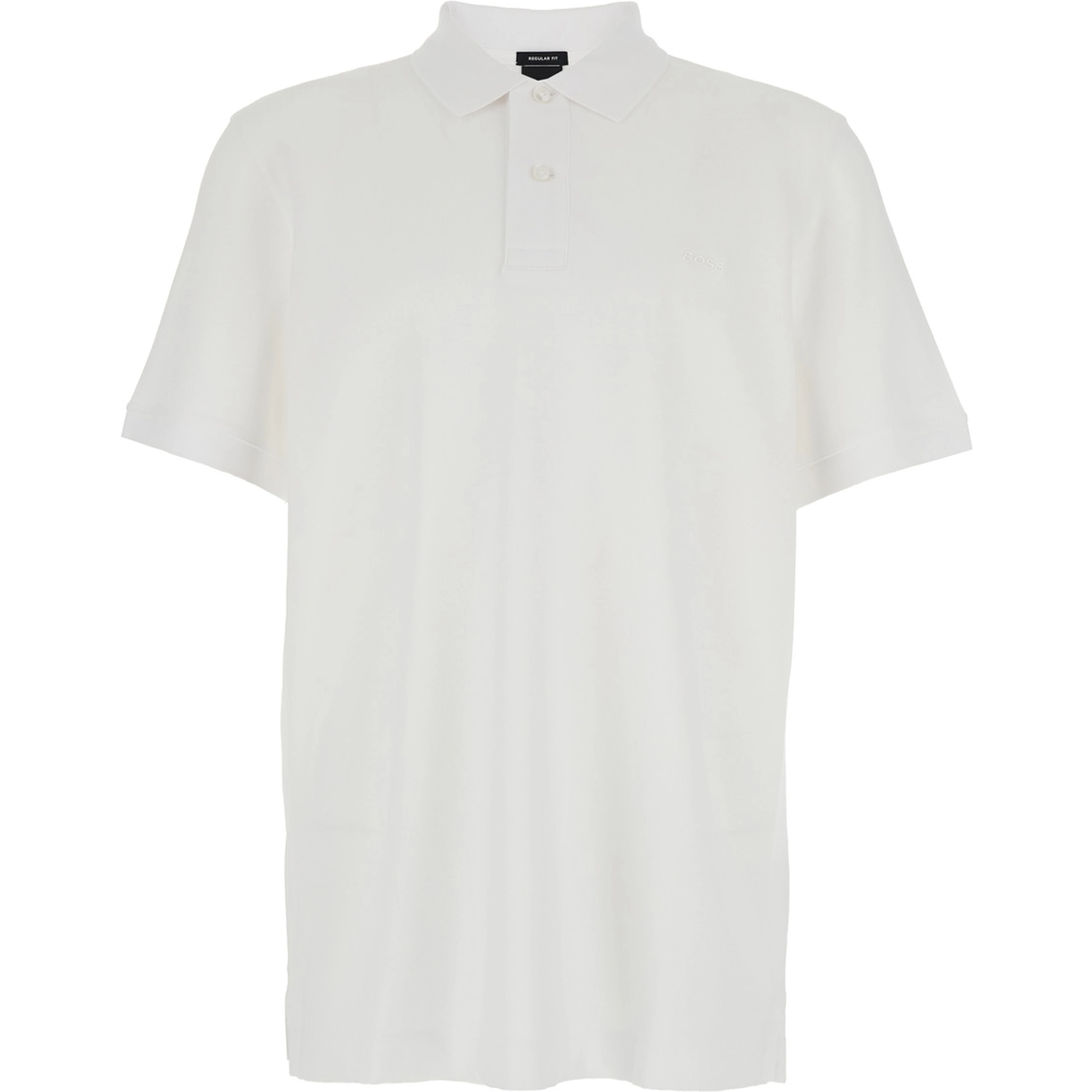 White Polo with Button Closure in Cotton Man