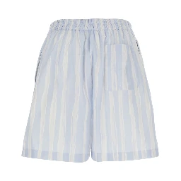 Le Short Calecon Light Blue Shorts with Elasticated Waist at the Back and All-Over Striped Motif in Cotton for Men