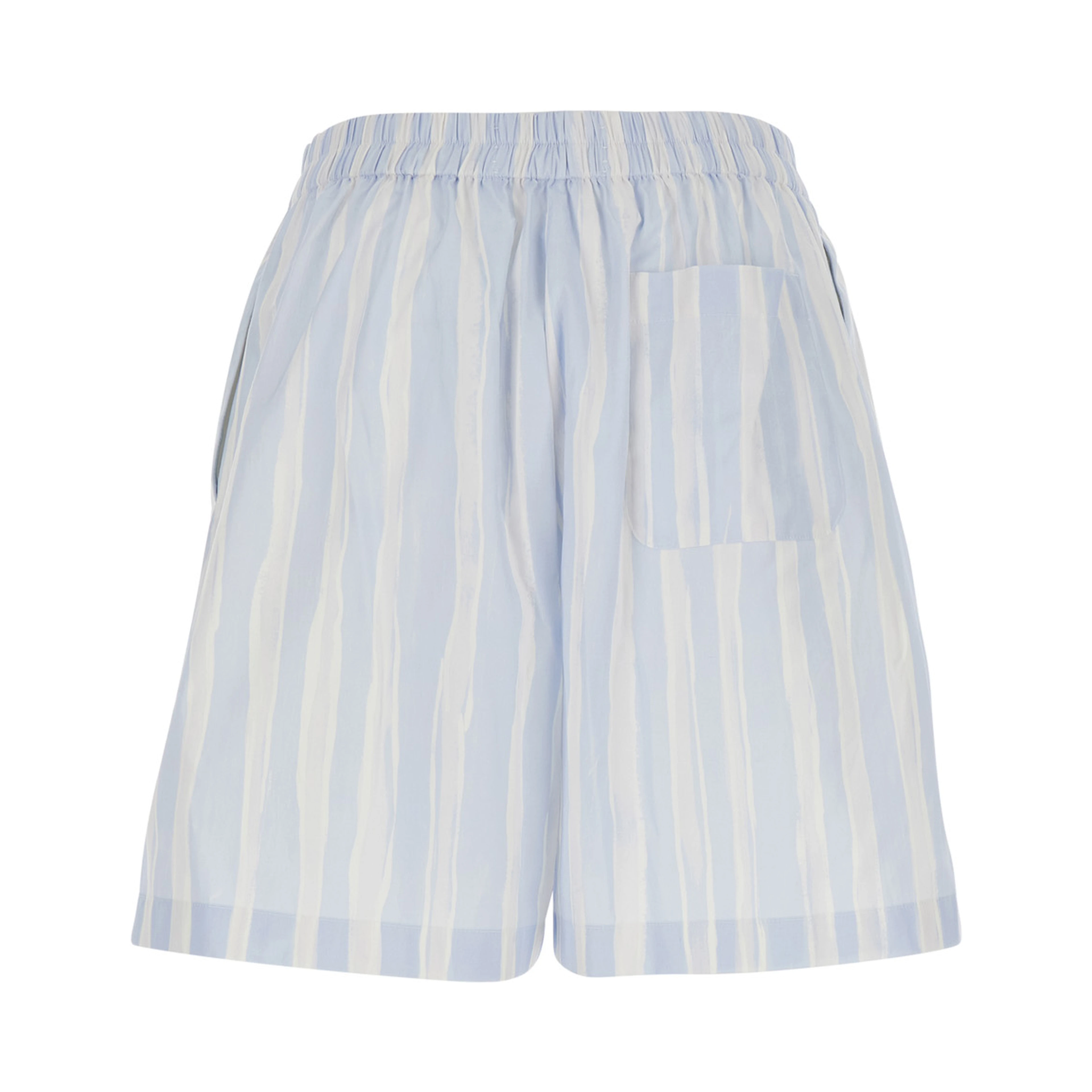 Le Short Calecon Light Blue Shorts with Elasticated Waist at the Back and All-Over Striped Motif in Cotton for Men