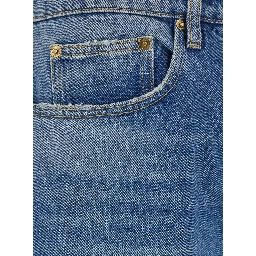 Blue Wide Leg Jeans in Cotton Man