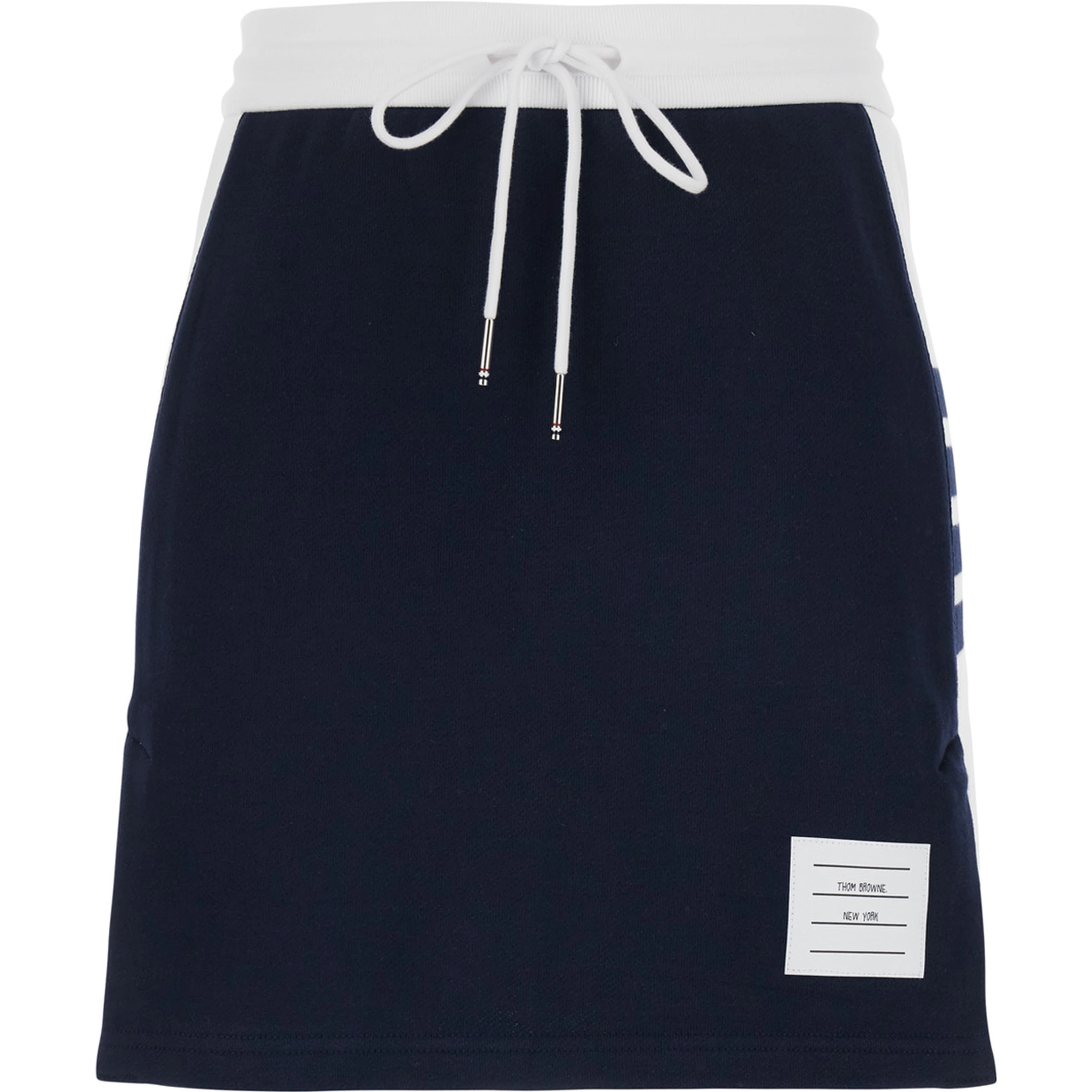 blue Skirt with elasticated waist and 4Bar logo in cotton for women