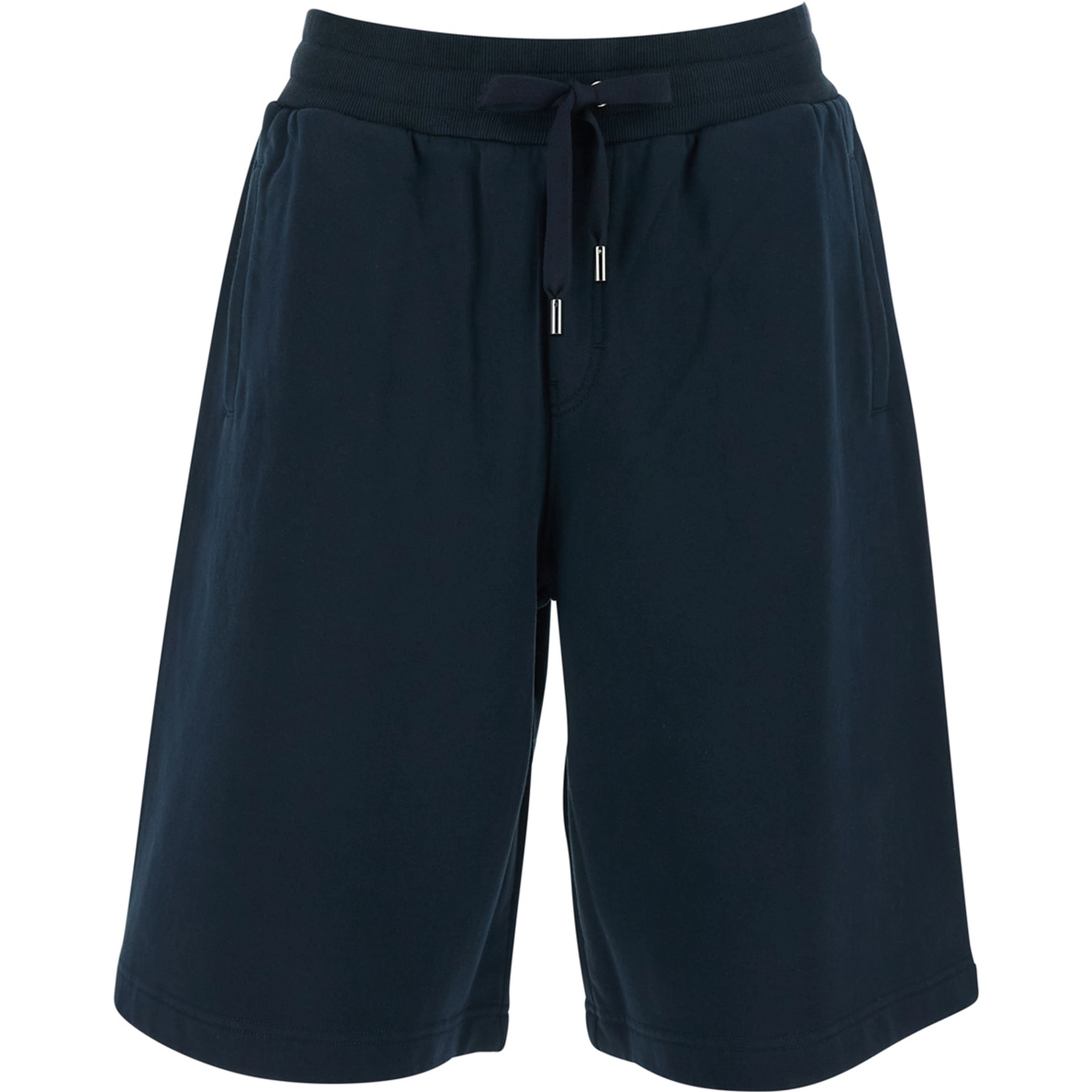 Blue Bermuda Shorts with Elastic Waist and Logo on the Back for Men