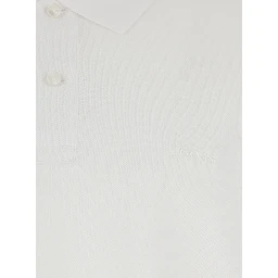 White Polo with Button Closure in Cotton Man
