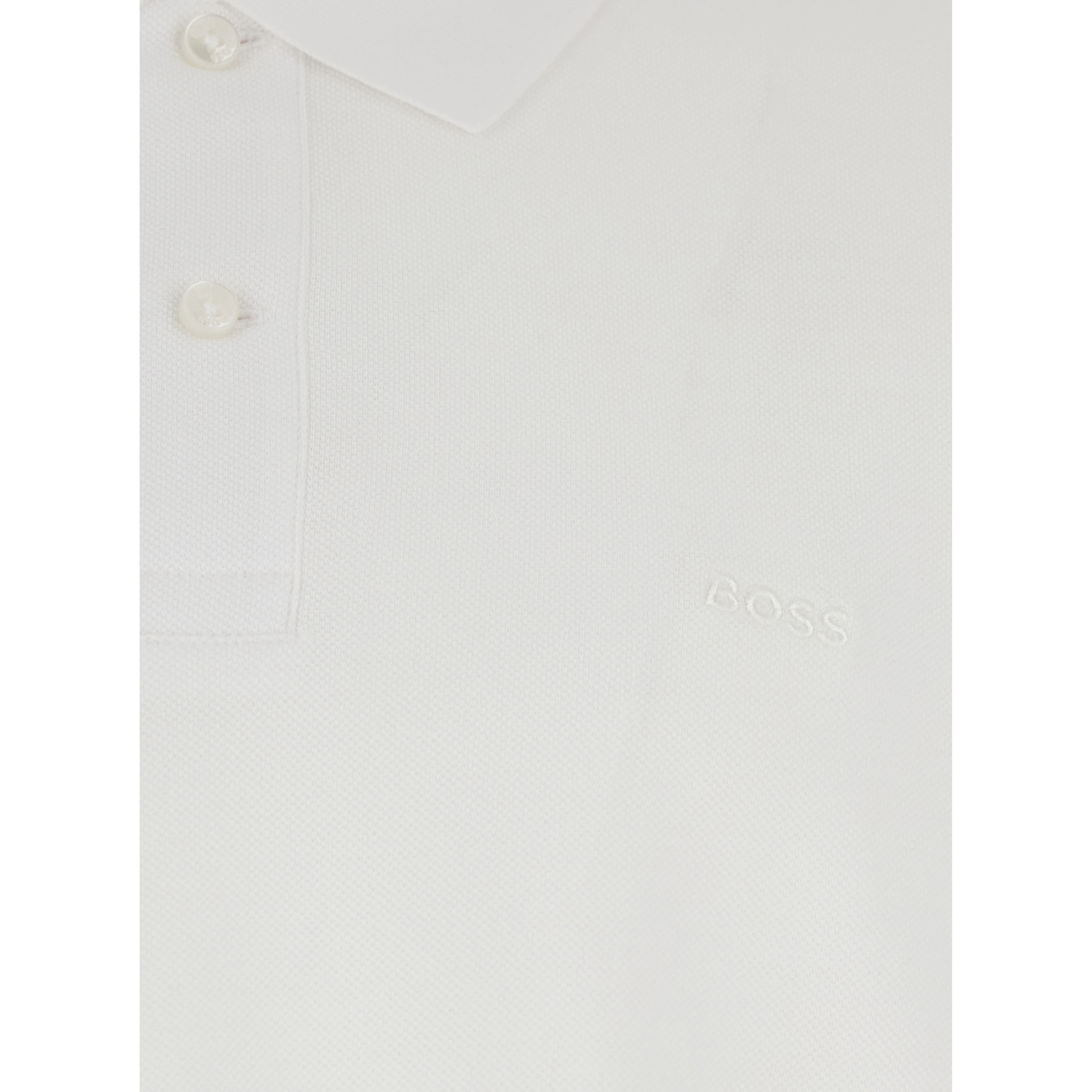 White Polo with Button Closure in Cotton Man