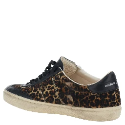 Soul-Star Brown Sneaker Low Top with Logo Patch on the Tongue and Leopard Motif In Leather Men