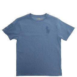 Blue T-Shirt with Logo Print on the Front for Men