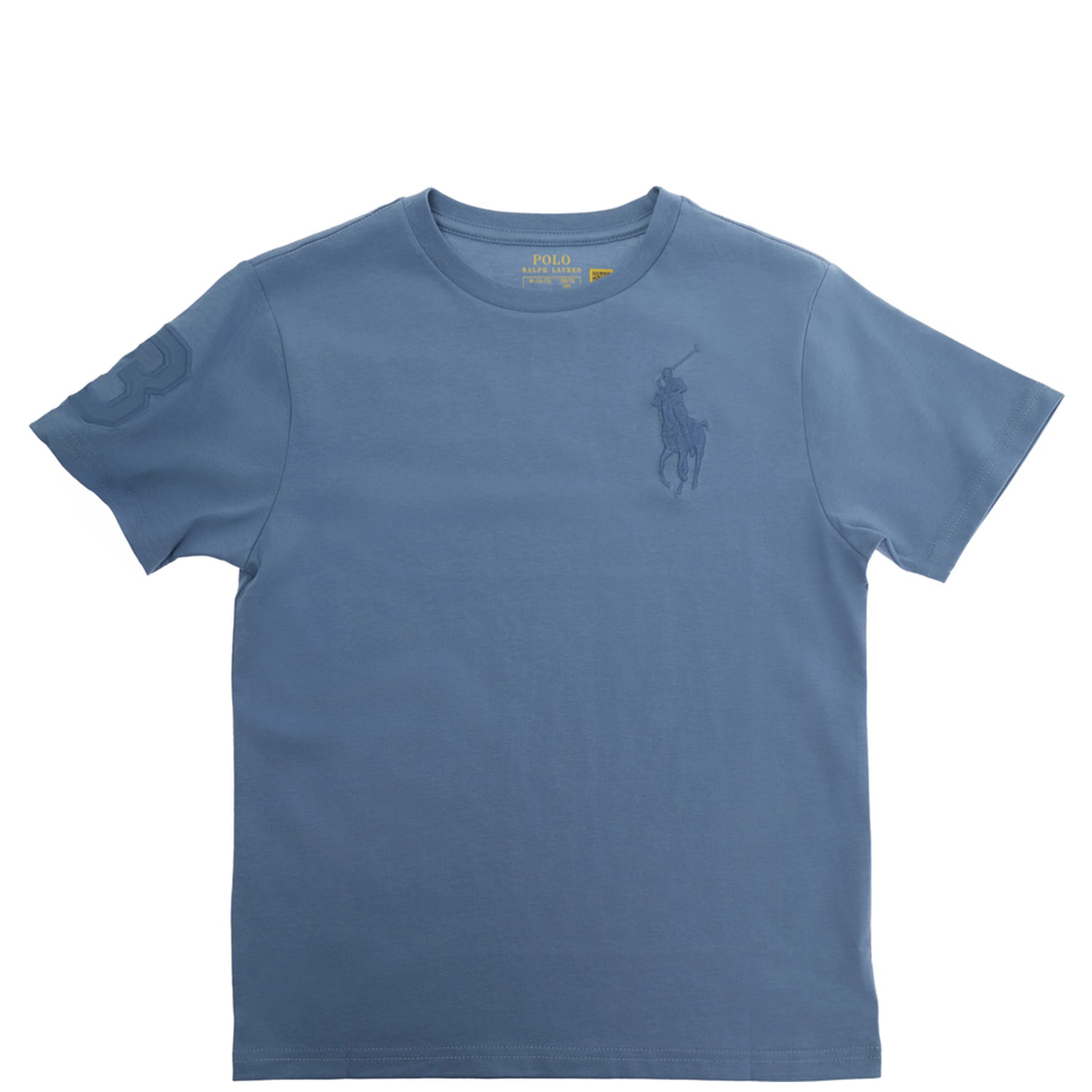 Blue T-Shirt with Logo Print on the Front for Men