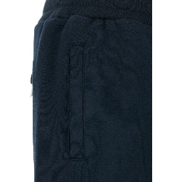 Blue Bermuda Shorts with Elastic Waist and Logo on the Back for Men