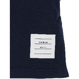 blue Skirt with elasticated waist and 4Bar logo in cotton for women