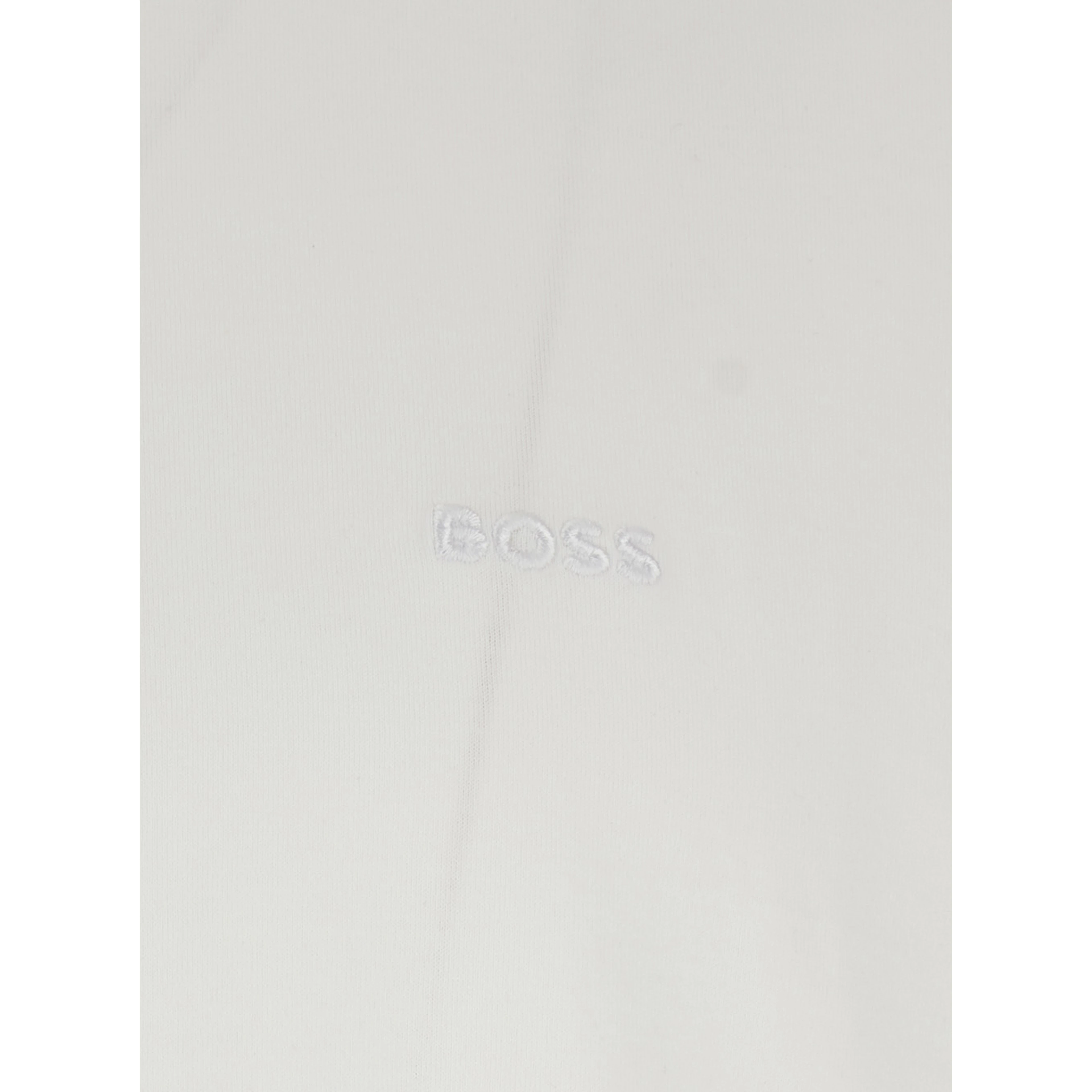 White T-Shirt with Logo Lettering Embroidery on the Front in Cotton for Men