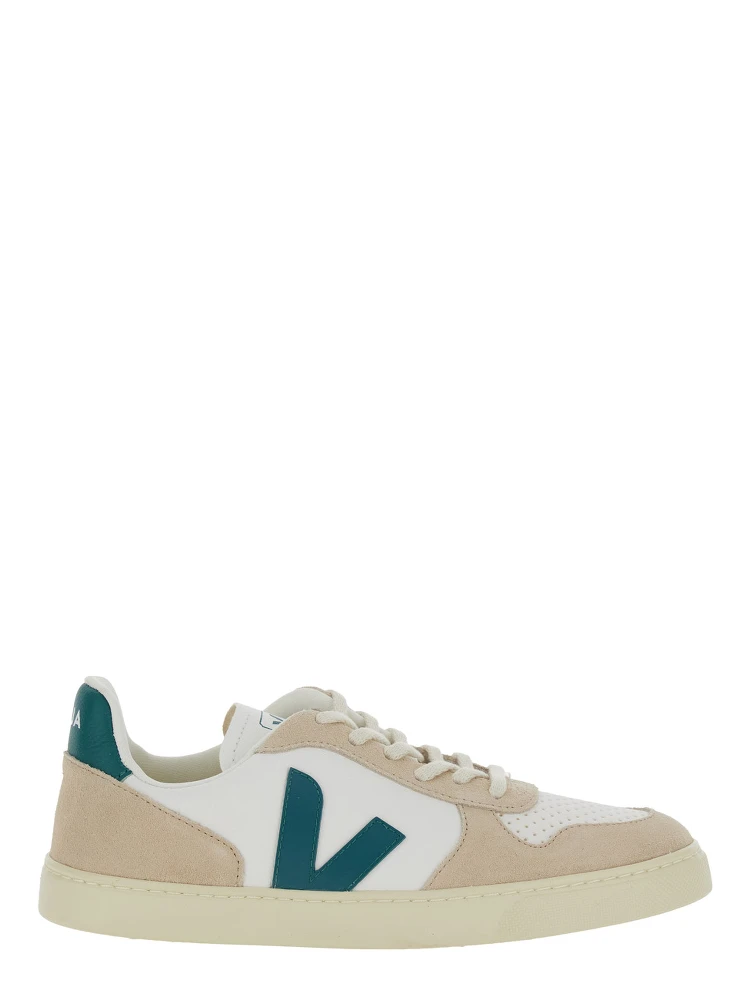Sneakers SMALL V-10 White with leather detail for Women