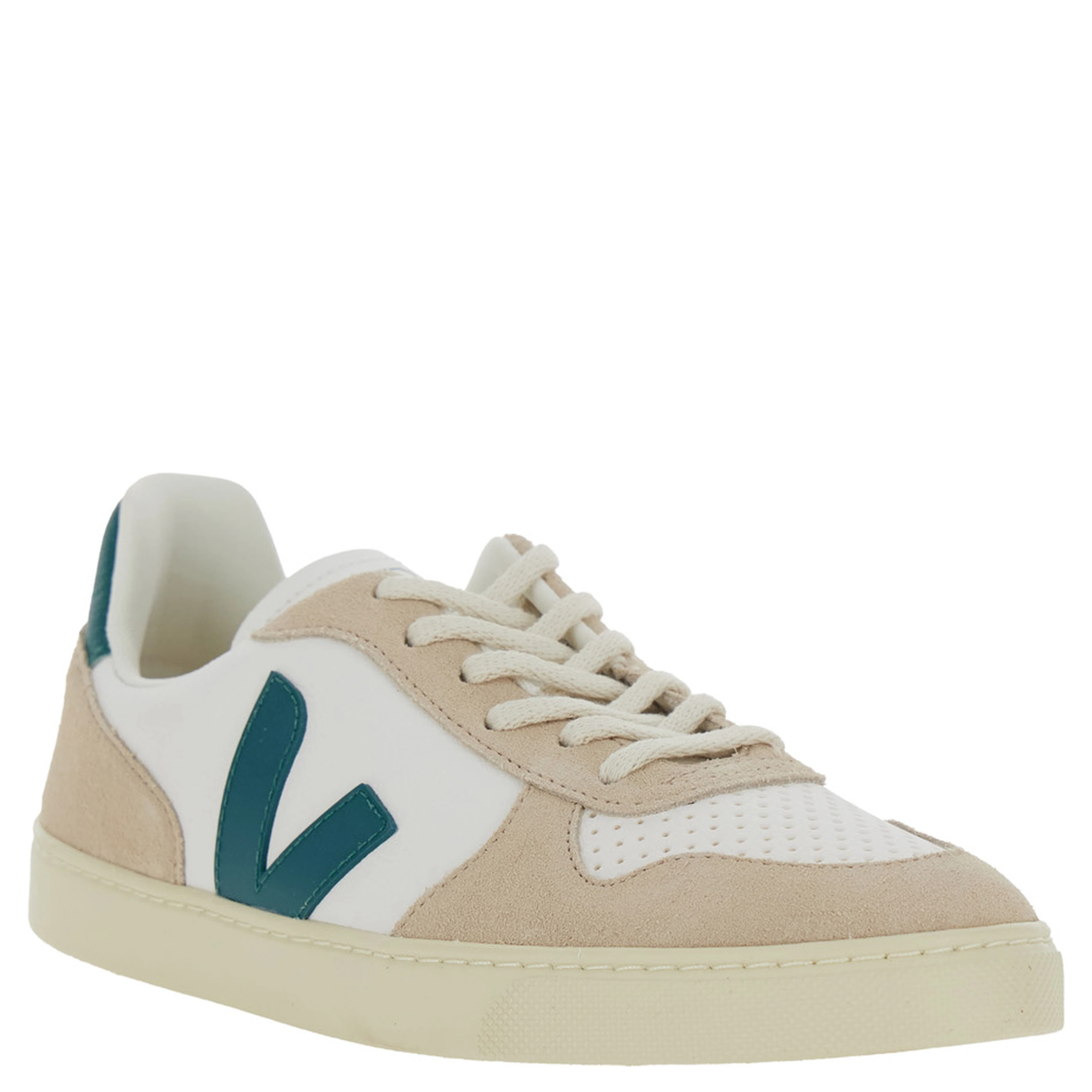 Sneakers SMALL V-10 White with leather detail for Women