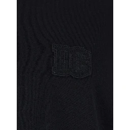 Black Crew neck T-Shirt with Logo on the Front in Cotton for Men