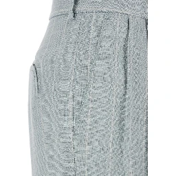 Light blue trousers with striped motif in viscose woman