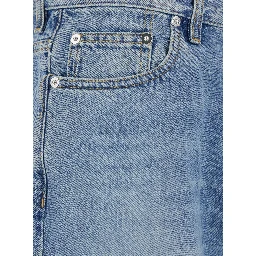 Blue Five-Pocket Jeans with Logo Patch on the Back in Denim for Women