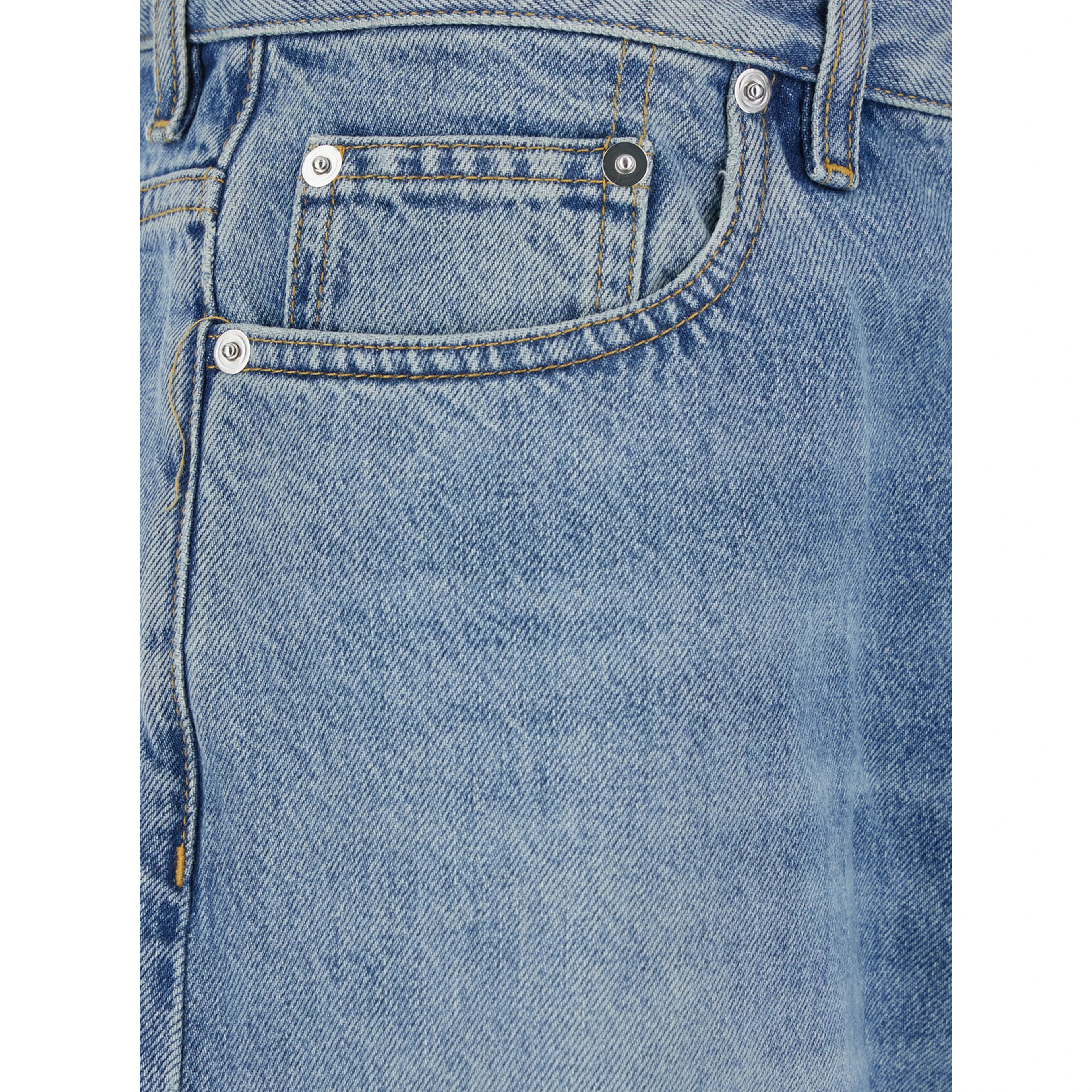 Blue Five-Pocket Jeans with Logo Patch on the Back in Denim for Women