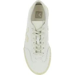 Volley White Low Top Sneakers with Embossed Logo on the Side and Logo Lettering on the Rear in Leather Unisex