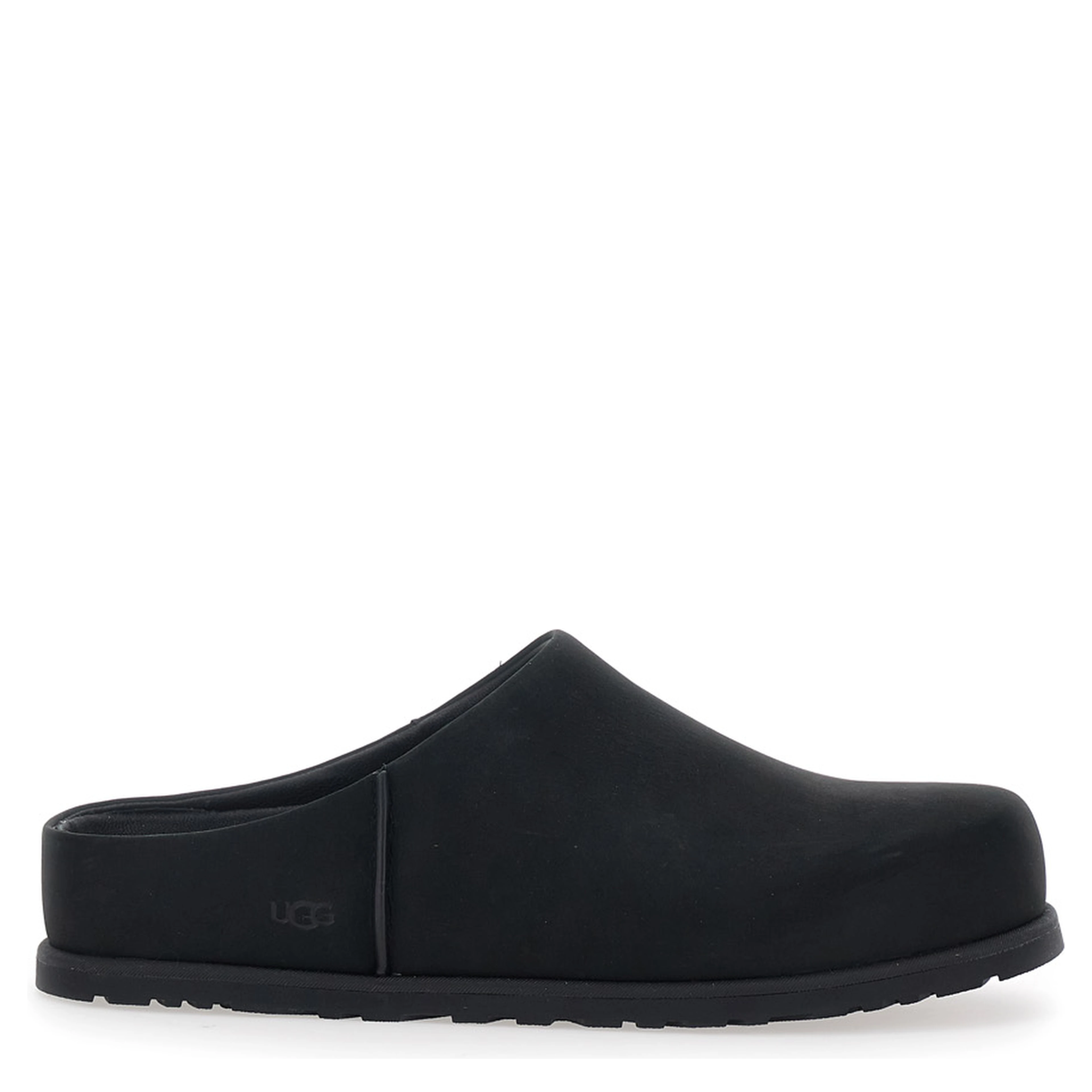 M OTZO CLOG - Black Mule with Leather Upper - Leather - Men