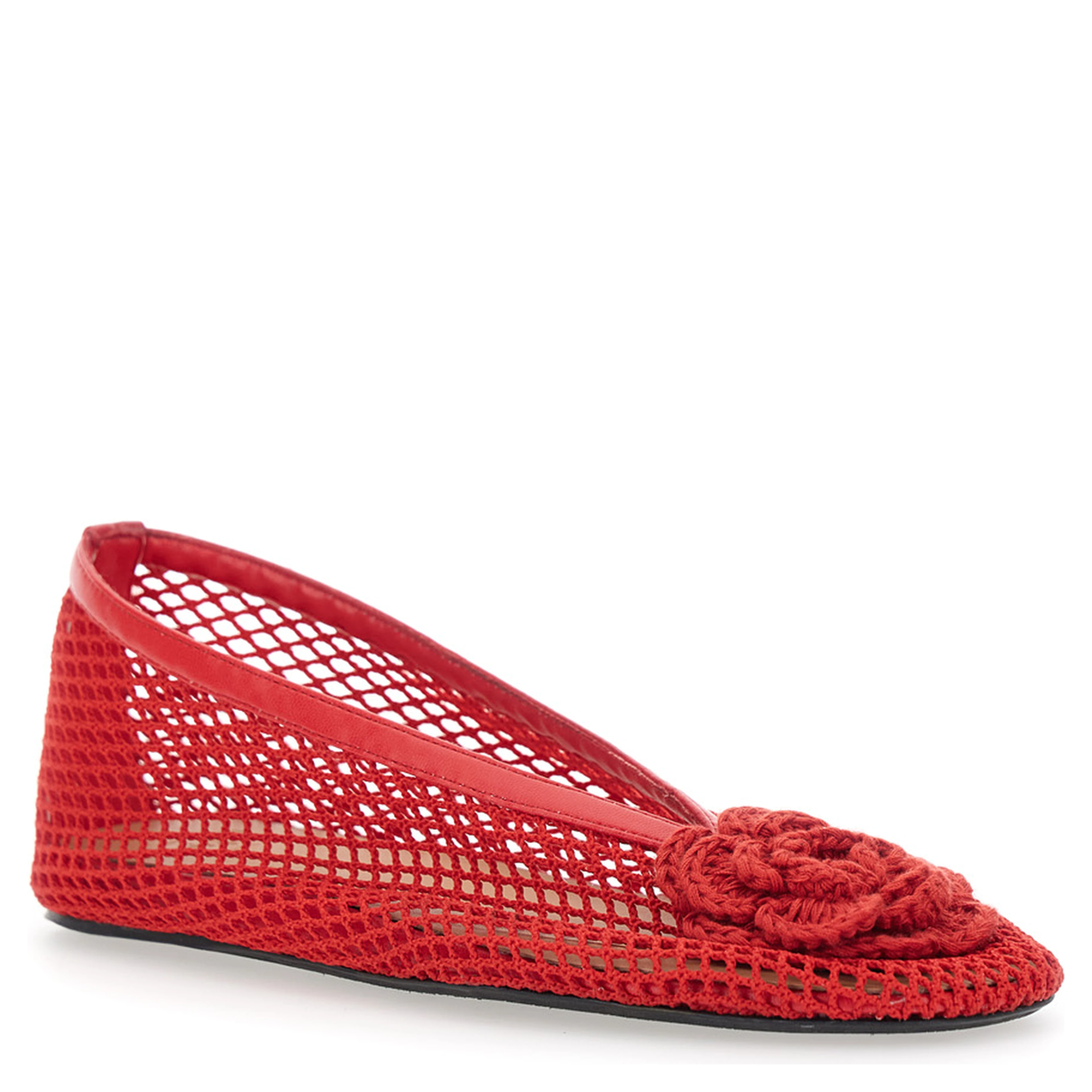 Jenny red Ballet shoes with Mesh design in Fabric for Women