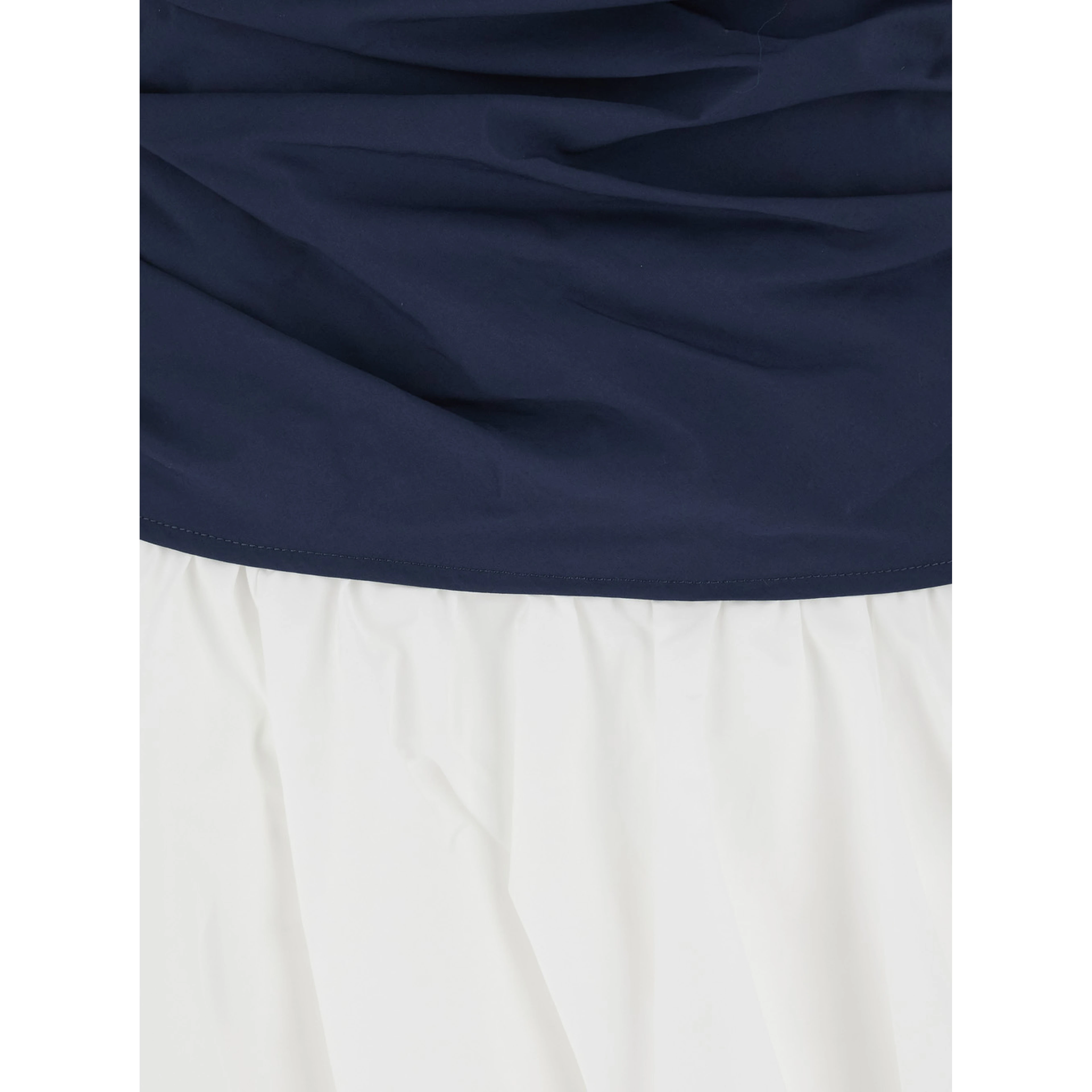 Mini Dress Salina with Boat Neckline and Balloon Skirt in Multicolor Cotton Blend for Women