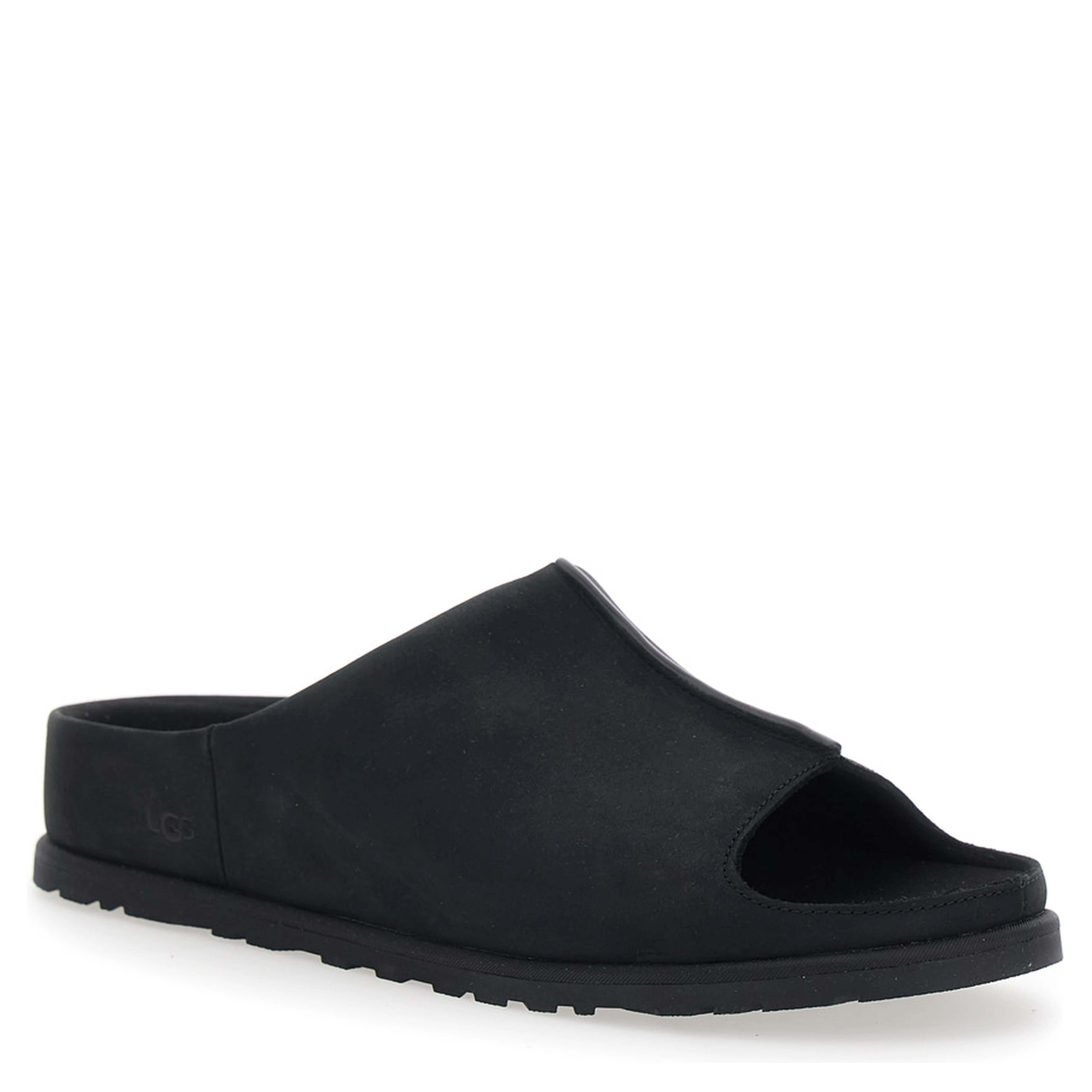 black Otzo Sandals with slip-on design in Suede men