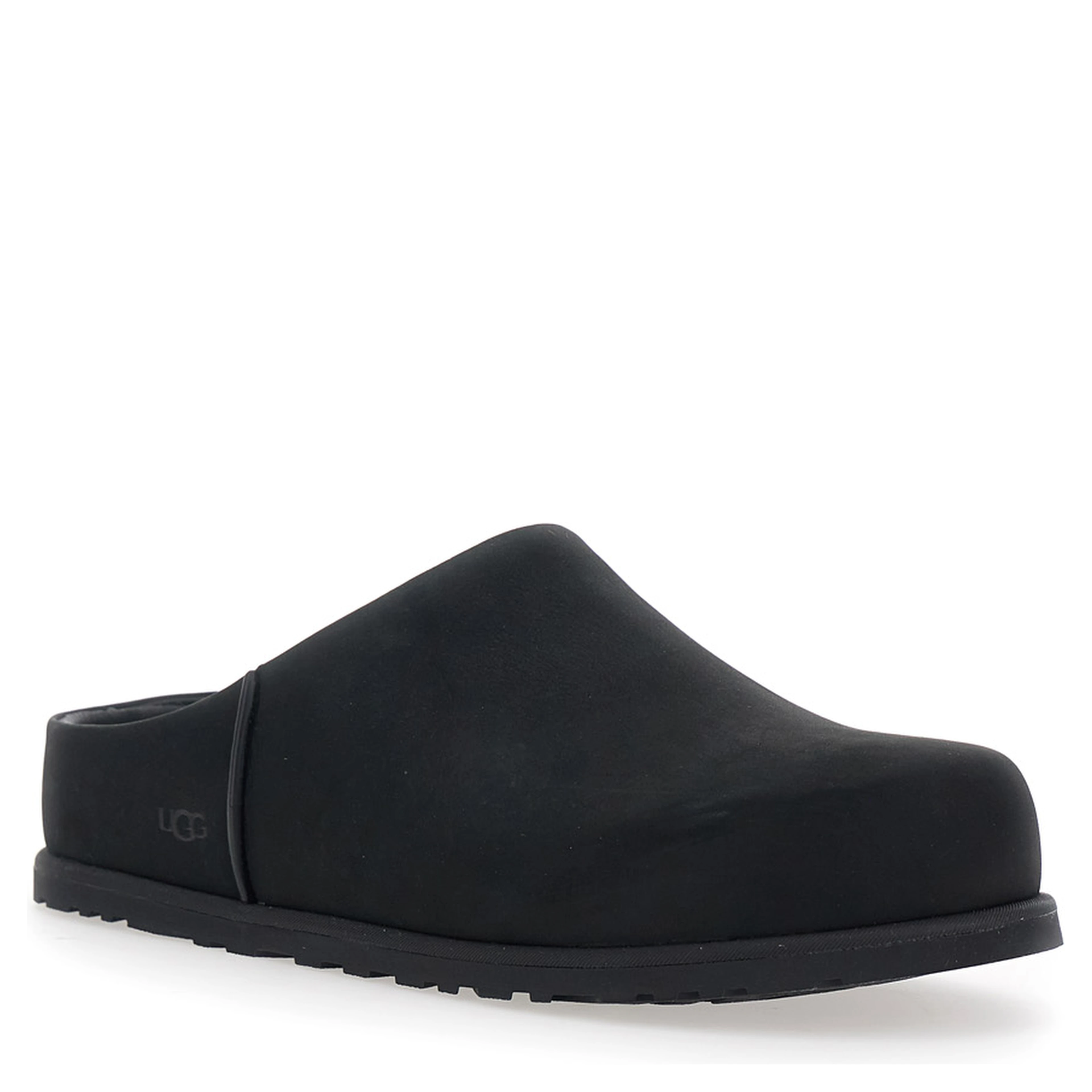 M OTZO CLOG - Black Mule with Leather Upper - Leather - Men
