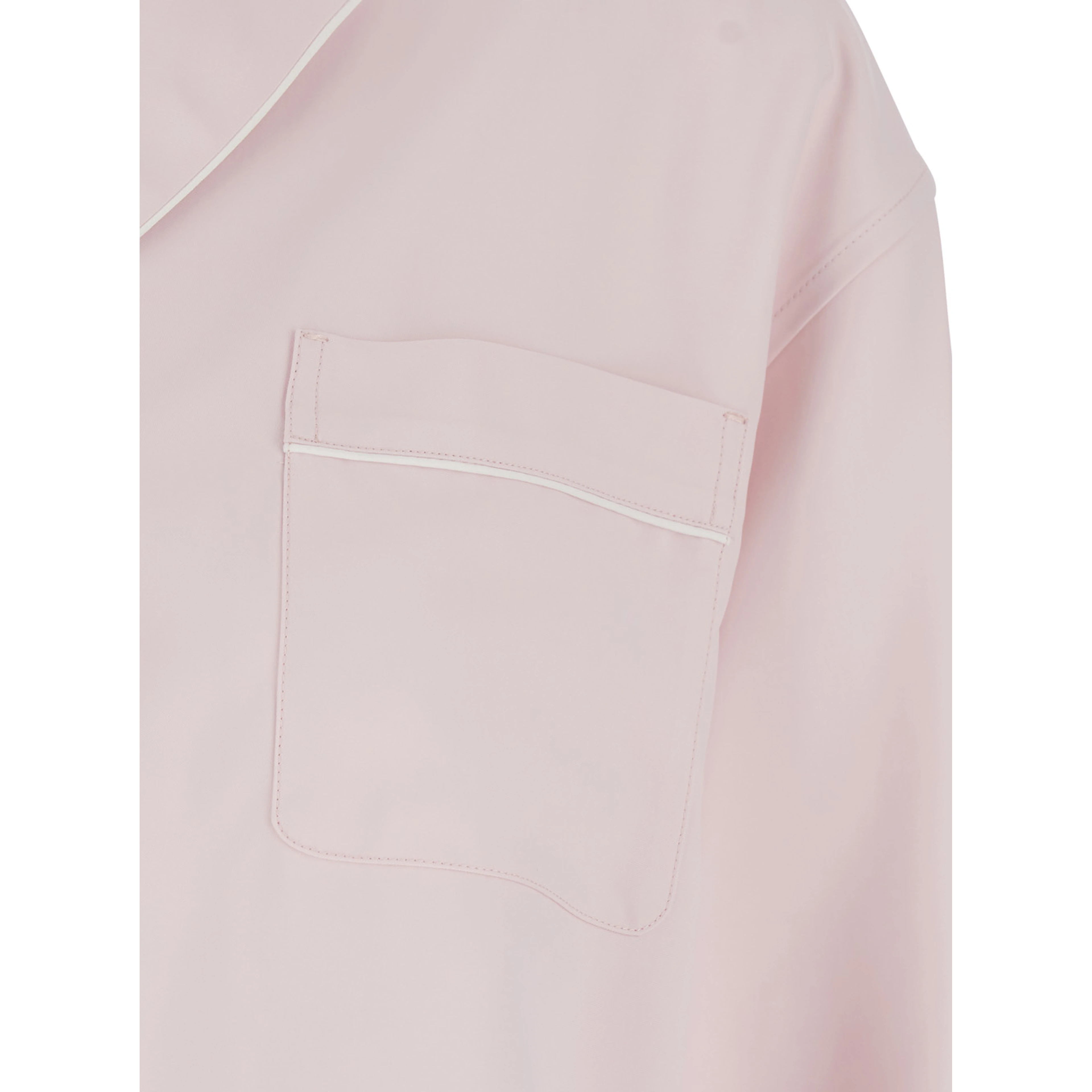 Cocco Pink Oversized Shirt with Notched Collar and Patch Pocket on the Front in Viscose for Women