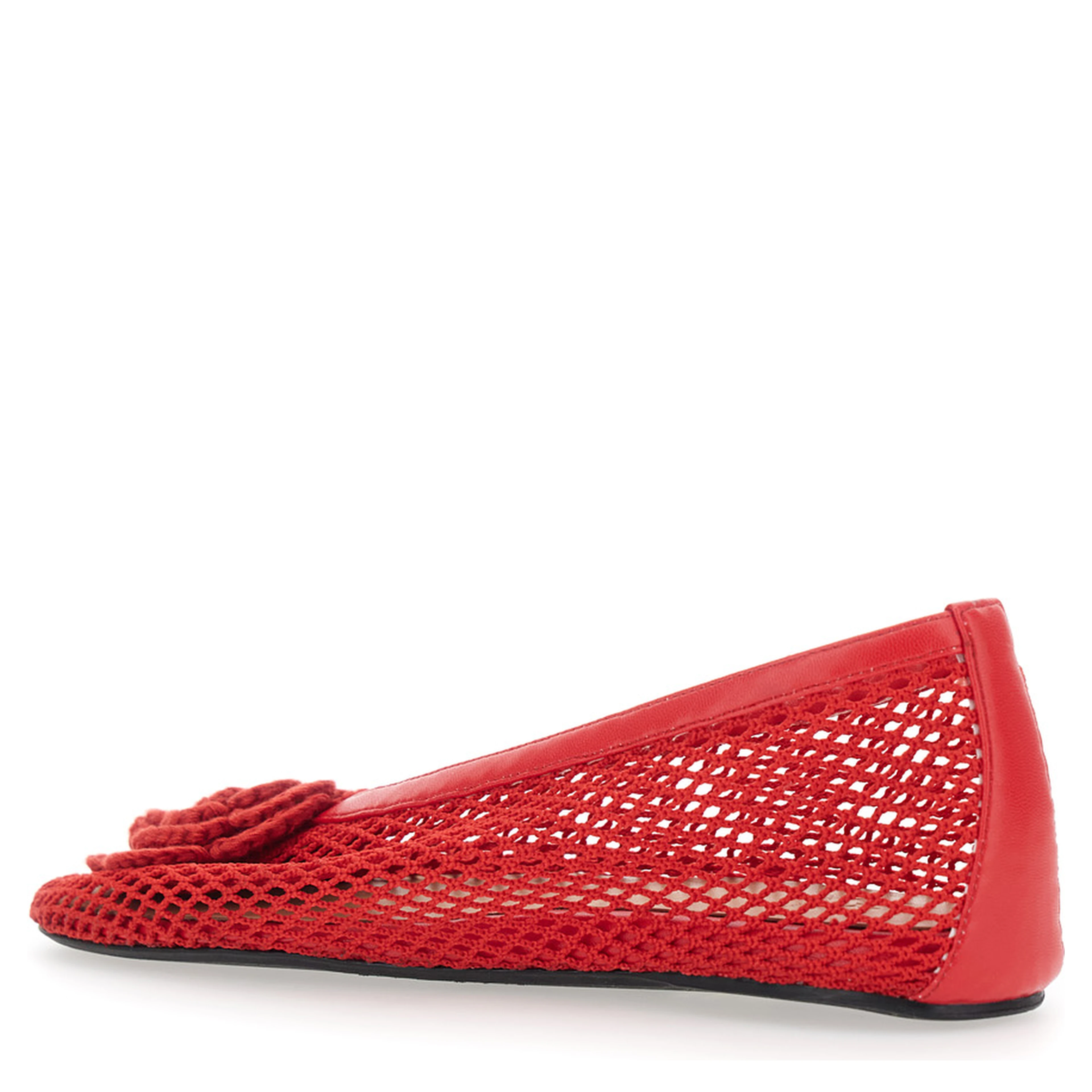Jenny red Ballet shoes with Mesh design in Fabric for Women