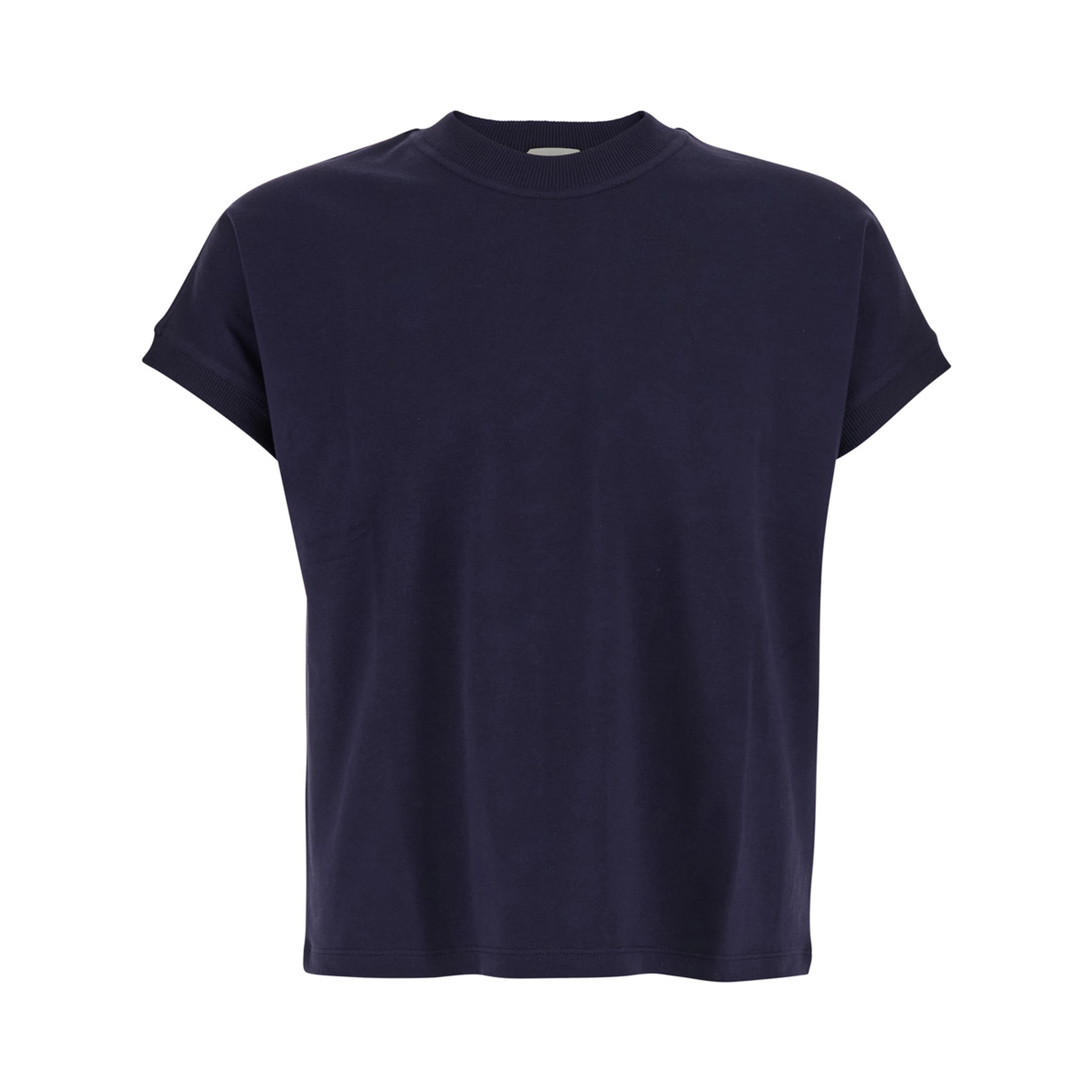 Blue VINTAGE T-Shirt with Round Neck and Front Logo for Men