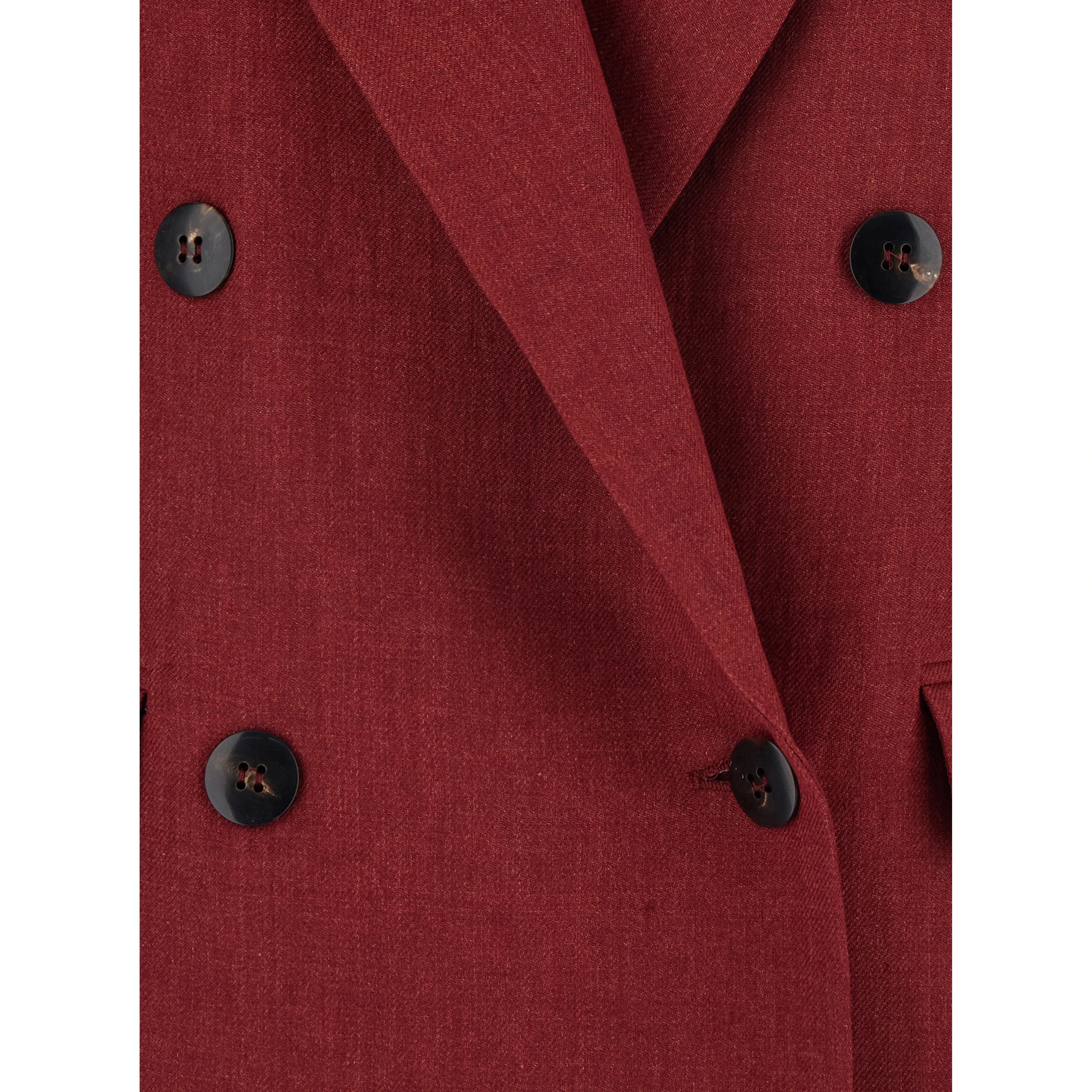 Mstaia Red Double-breasted Gilet with Front Closure in Linen for Women