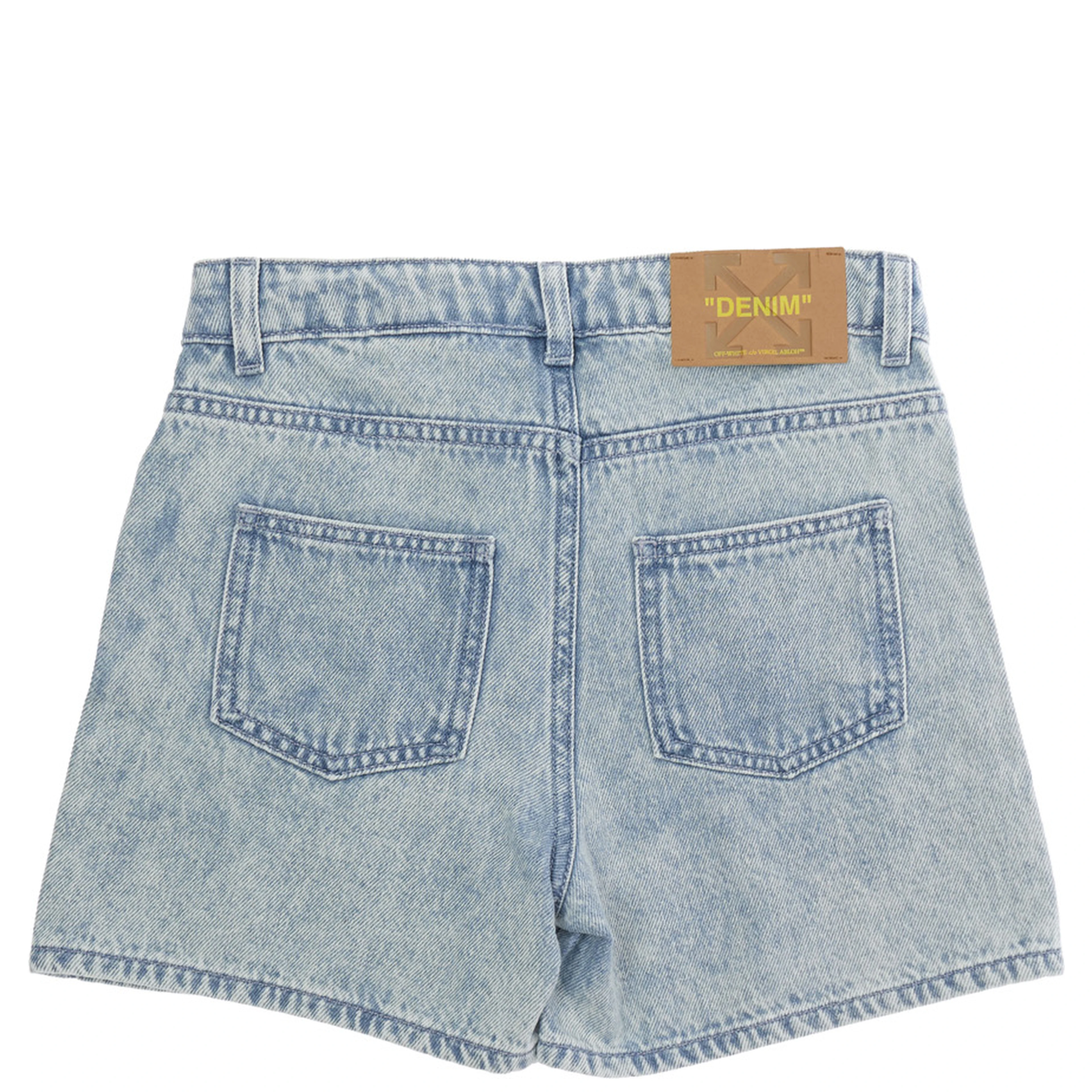 Blue Shorts with Front Logo and Back Logo Patch in Cotton for Girls