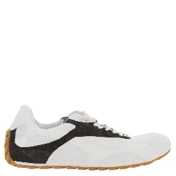 White Sneakers ORBIT FLASH with Contrast Details and Leather Upper for Men