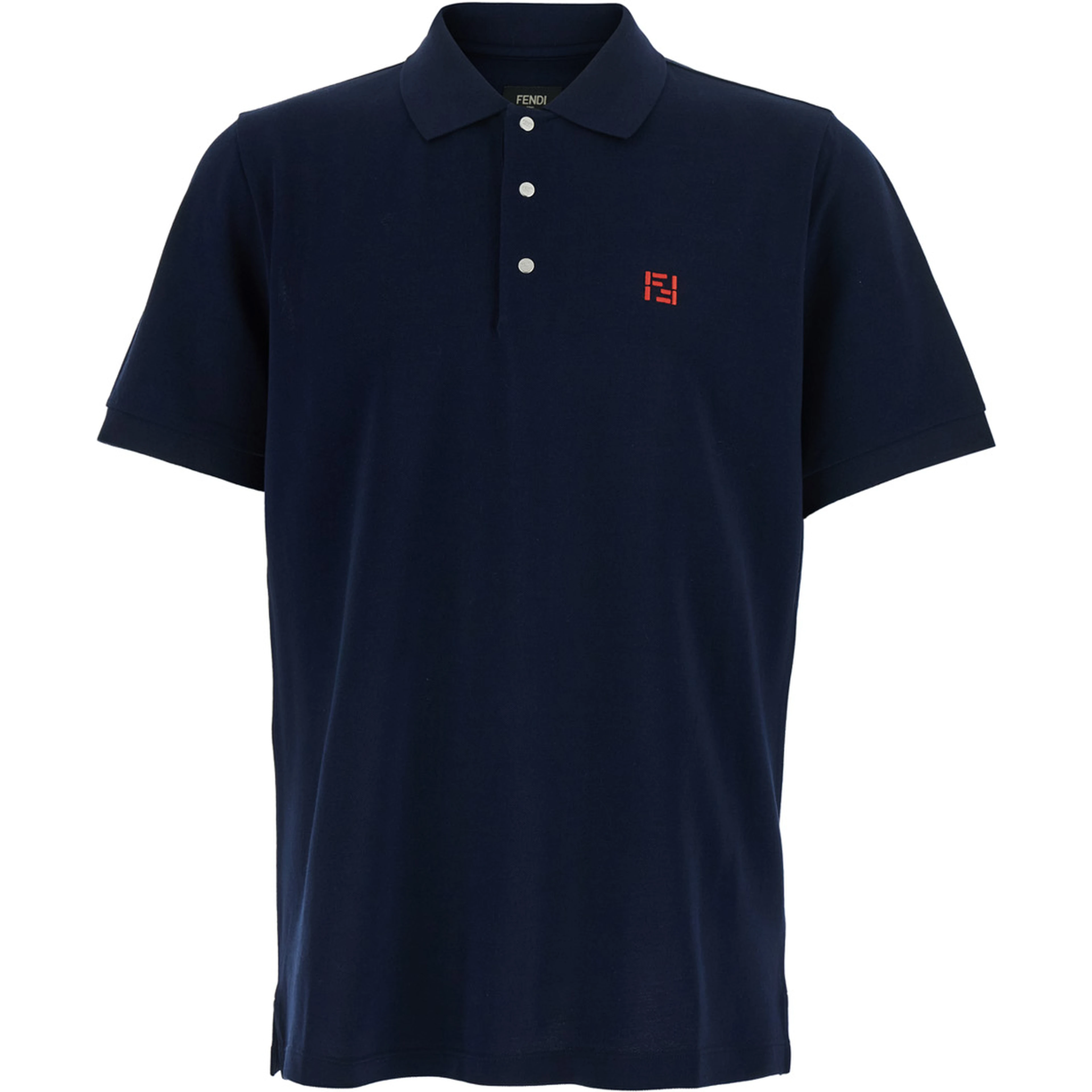 Blue Polo with Classic Collar and Logo on the Front in Cotton Men
