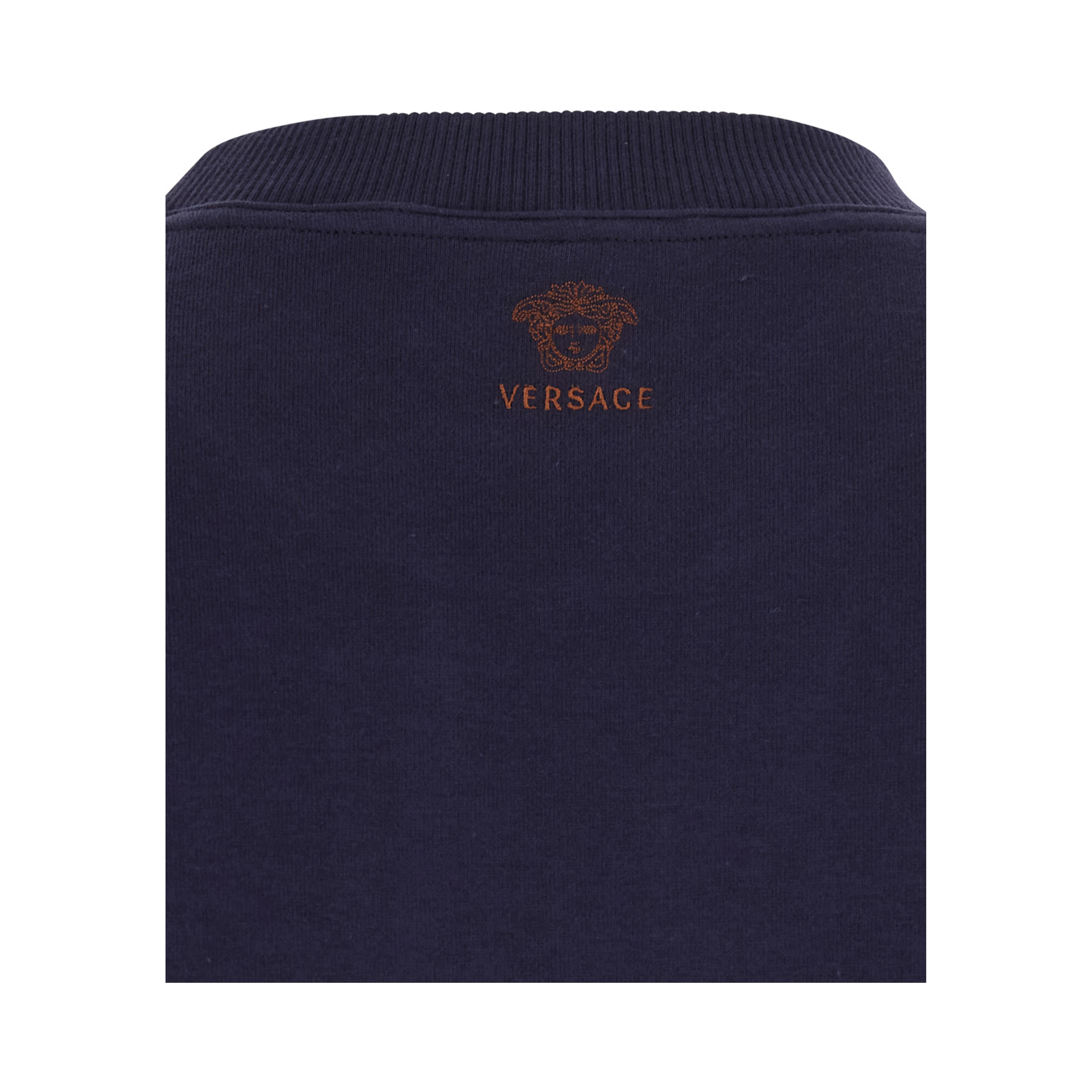 Blue VINTAGE T-Shirt with Round Neck and Front Logo for Men