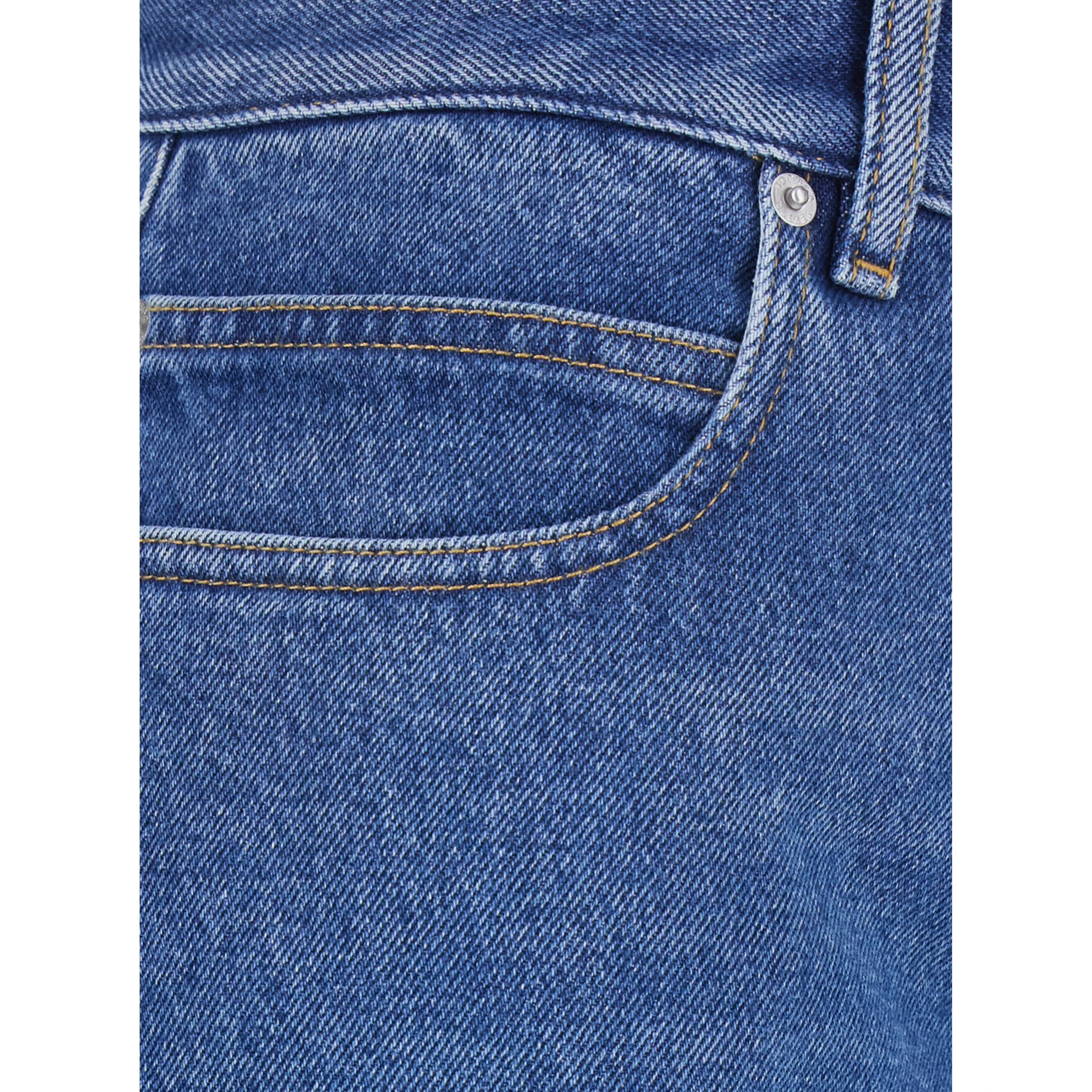 Blue Jeans with logo patch on the back and flared leg in denim for women
