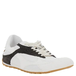 White Sneakers ORBIT FLASH with Contrast Details and Leather Upper for Men