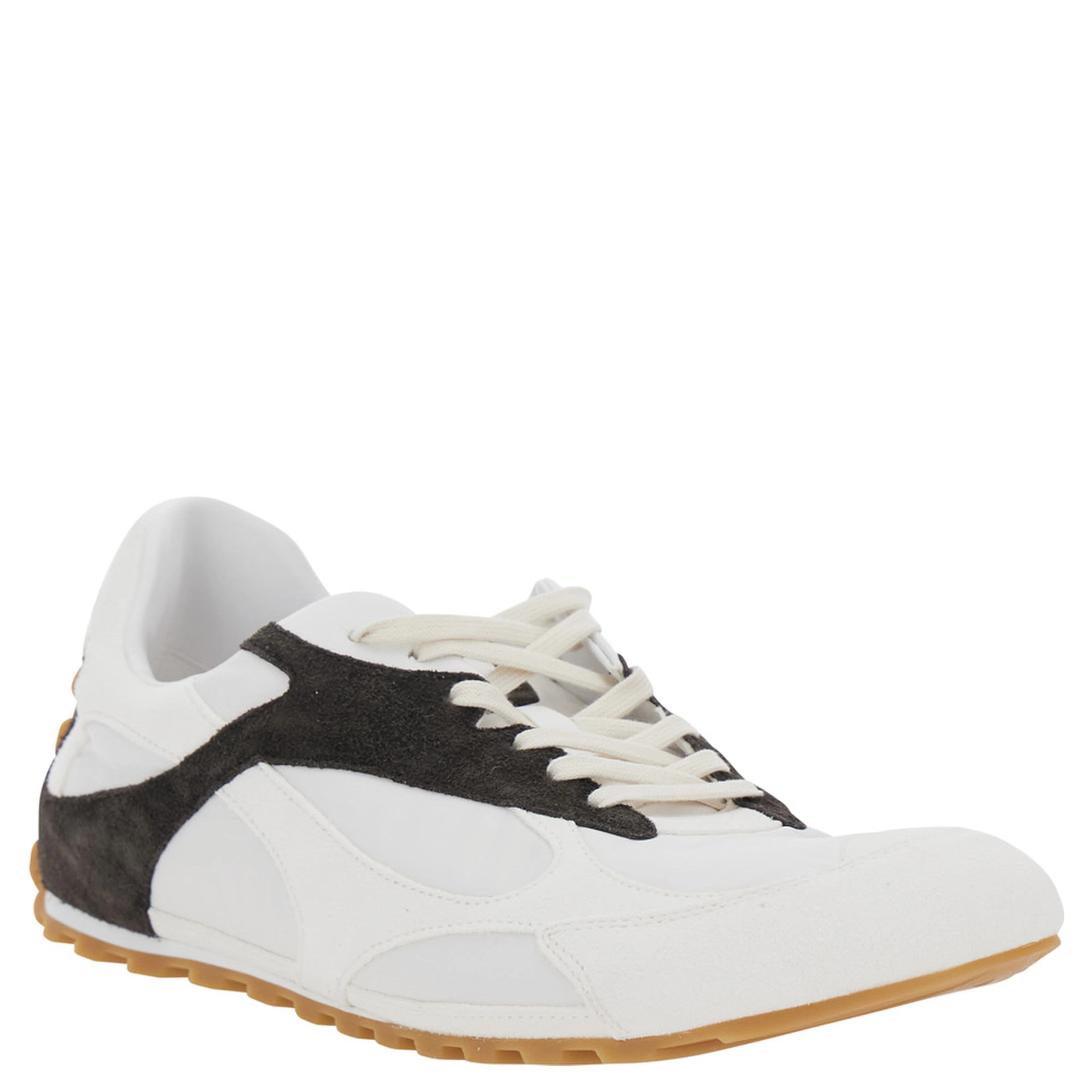 White Sneakers ORBIT FLASH with Contrast Details and Leather Upper for Men