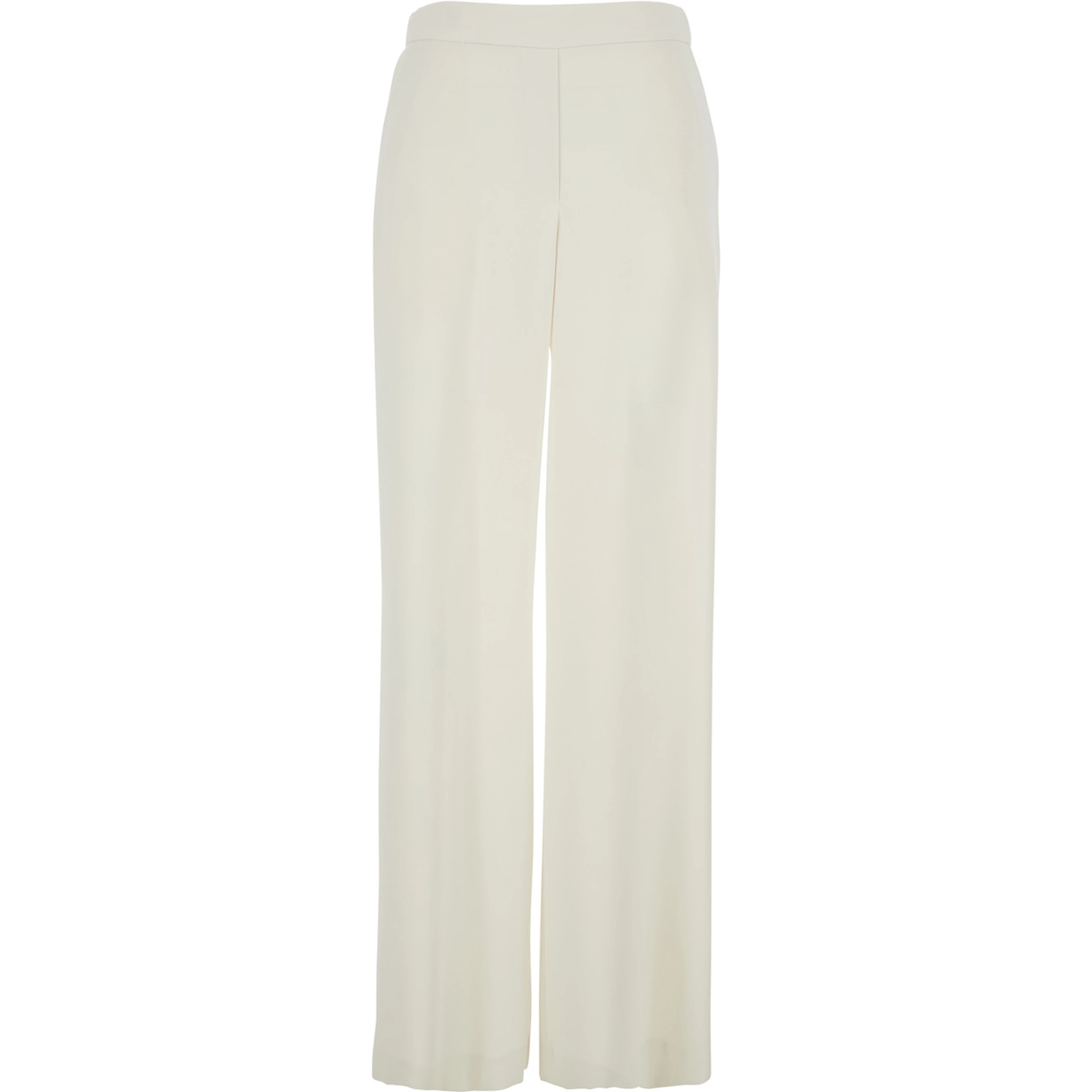 White Wide-Leg Pants with Elastic Waist for Women