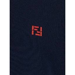 Blue Polo with Classic Collar and Logo on the Front in Cotton Men