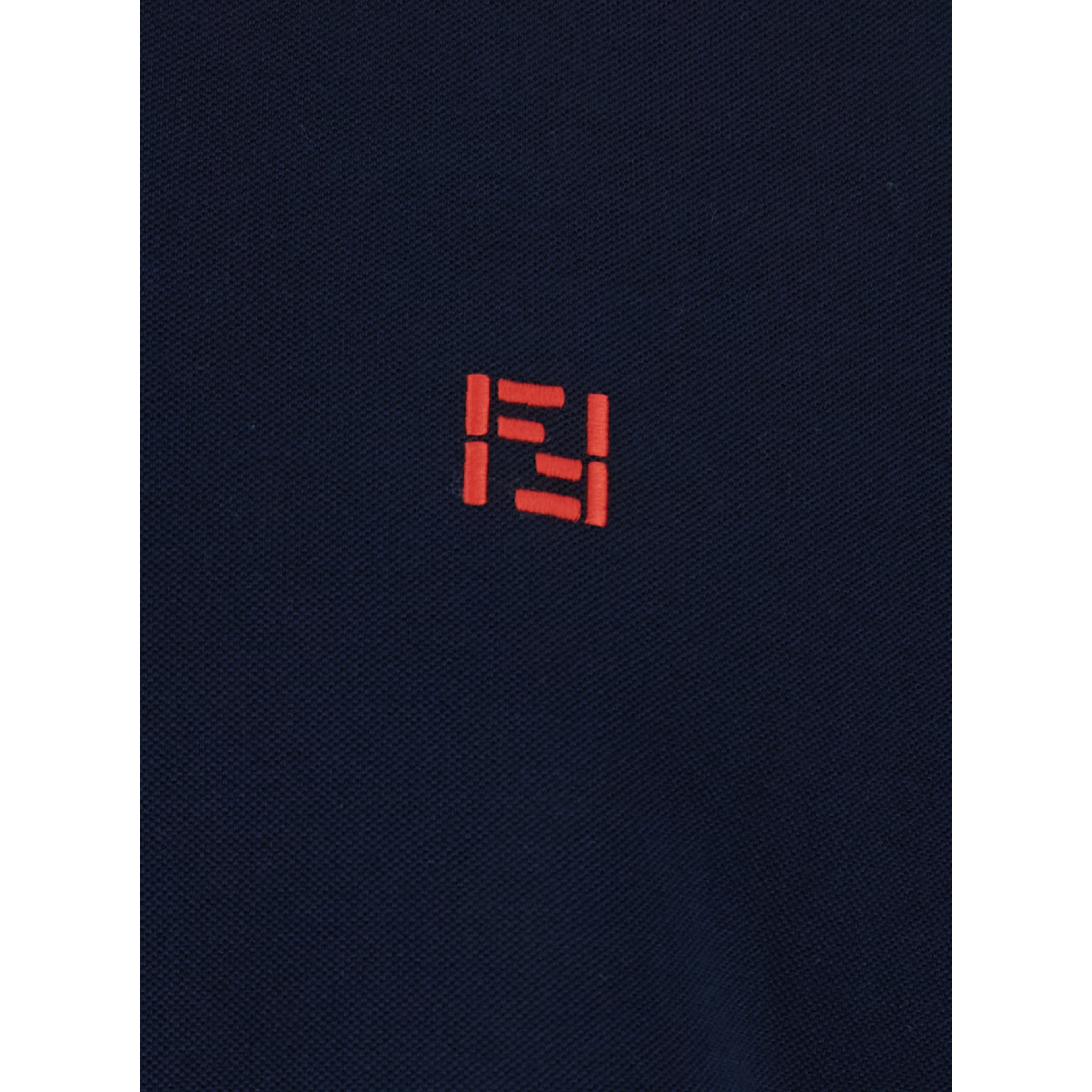 Blue Polo with Classic Collar and Logo on the Front in Cotton Men