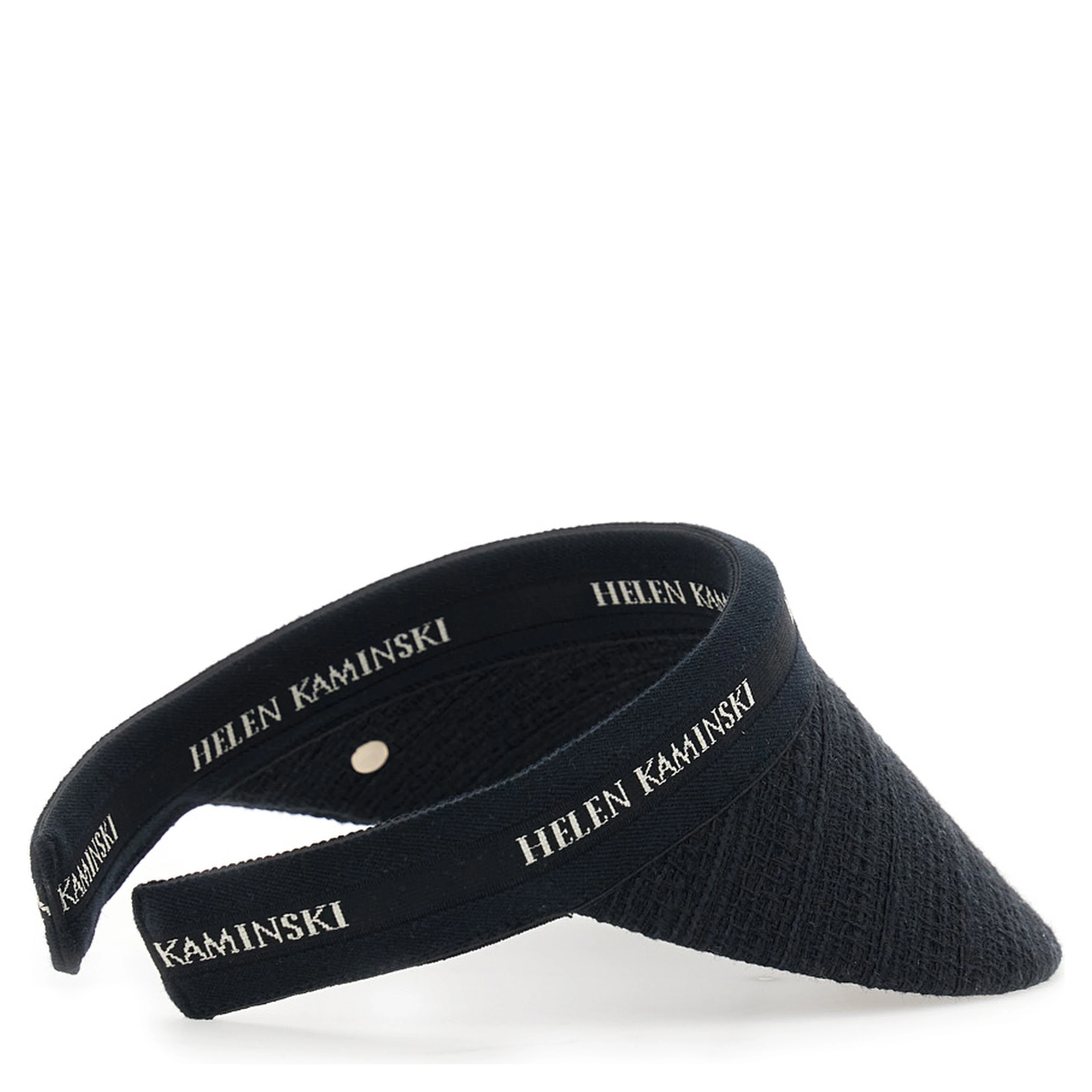 Carter Black Hat with Wide Brim with Logo in Cotton Women